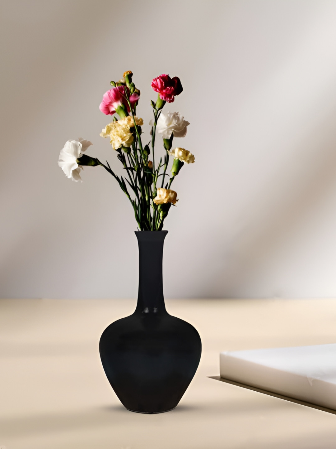 LASAKI Anjani Black Ceramic Flower Vase