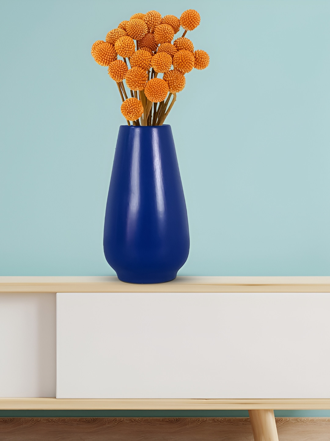 LASAKI Flavia Navy Blue Ceramic Flower Vases