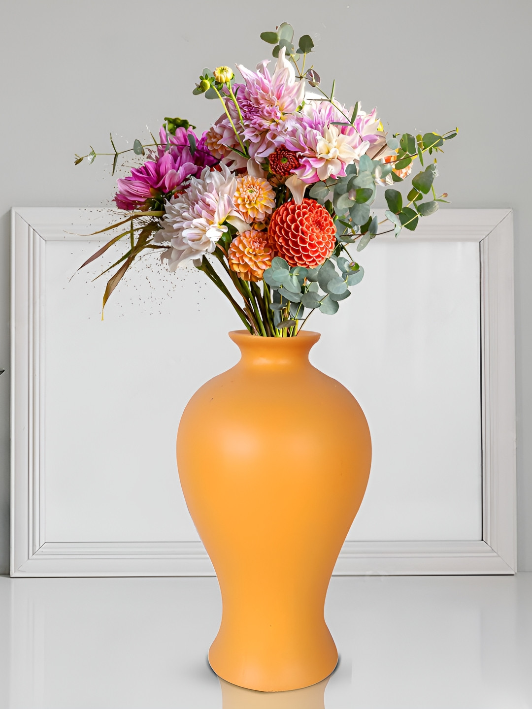 LASAKI Apsara Orange Matte Finish Ceramic Vase