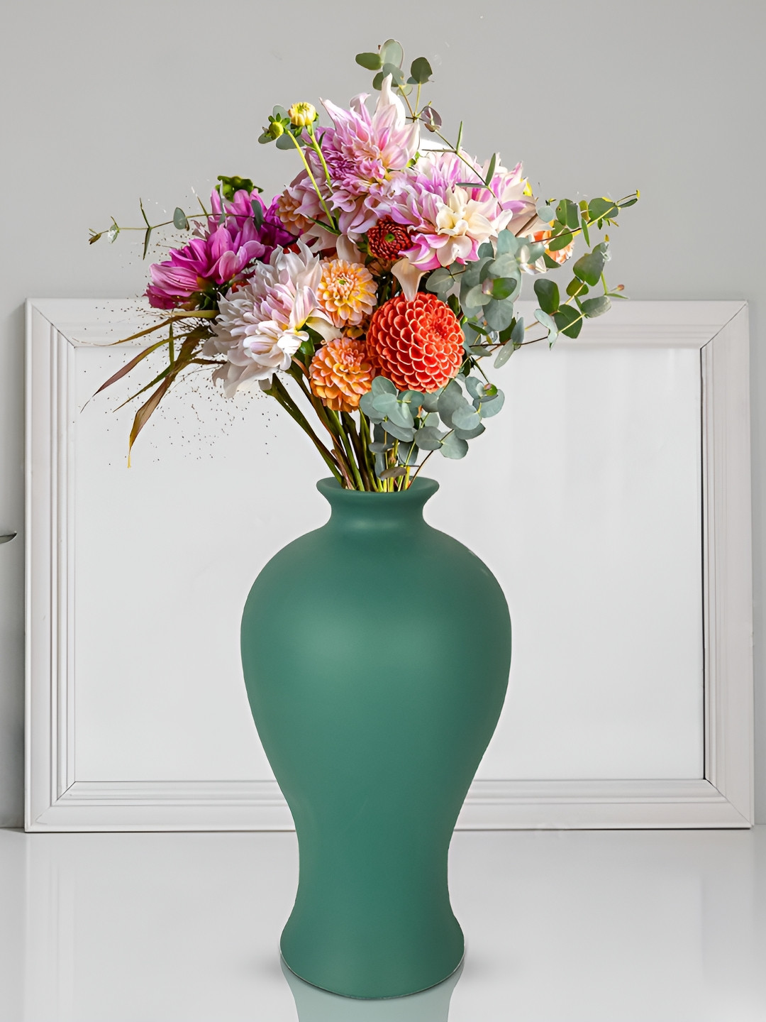 LASAKI Apsara Green Ceramic Flower Vase