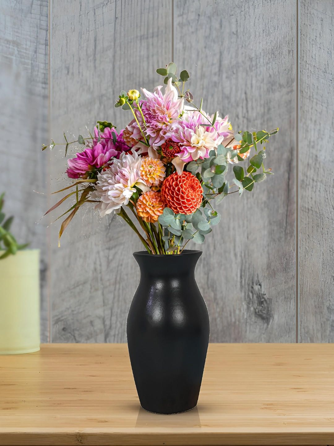 LASAKI Vatsal Black Ceramic Flower Vase