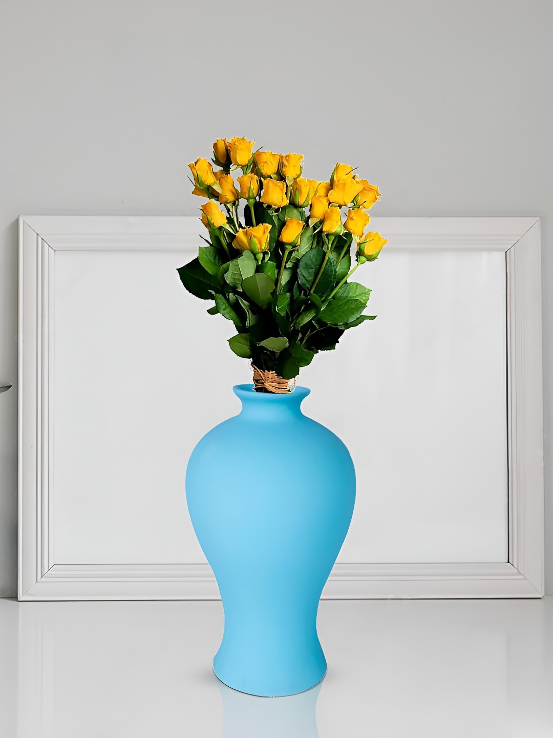 LASAKI Apsara Blue Ceramic Flower Vase
