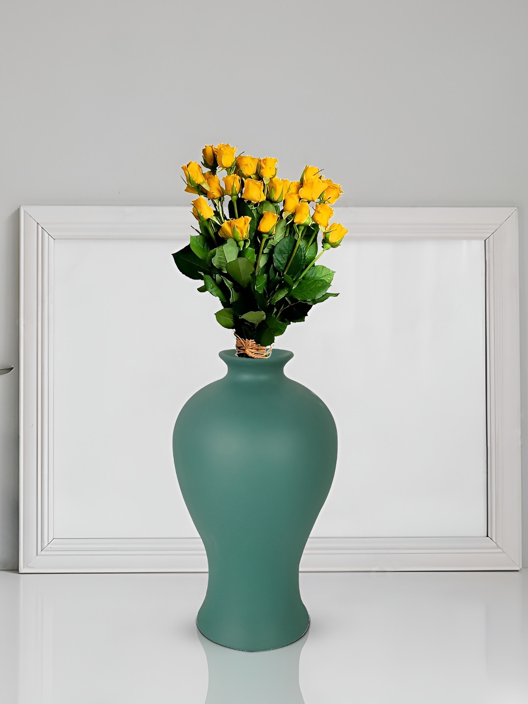 LASAKI Apsara Green Ceramic Flower Vase