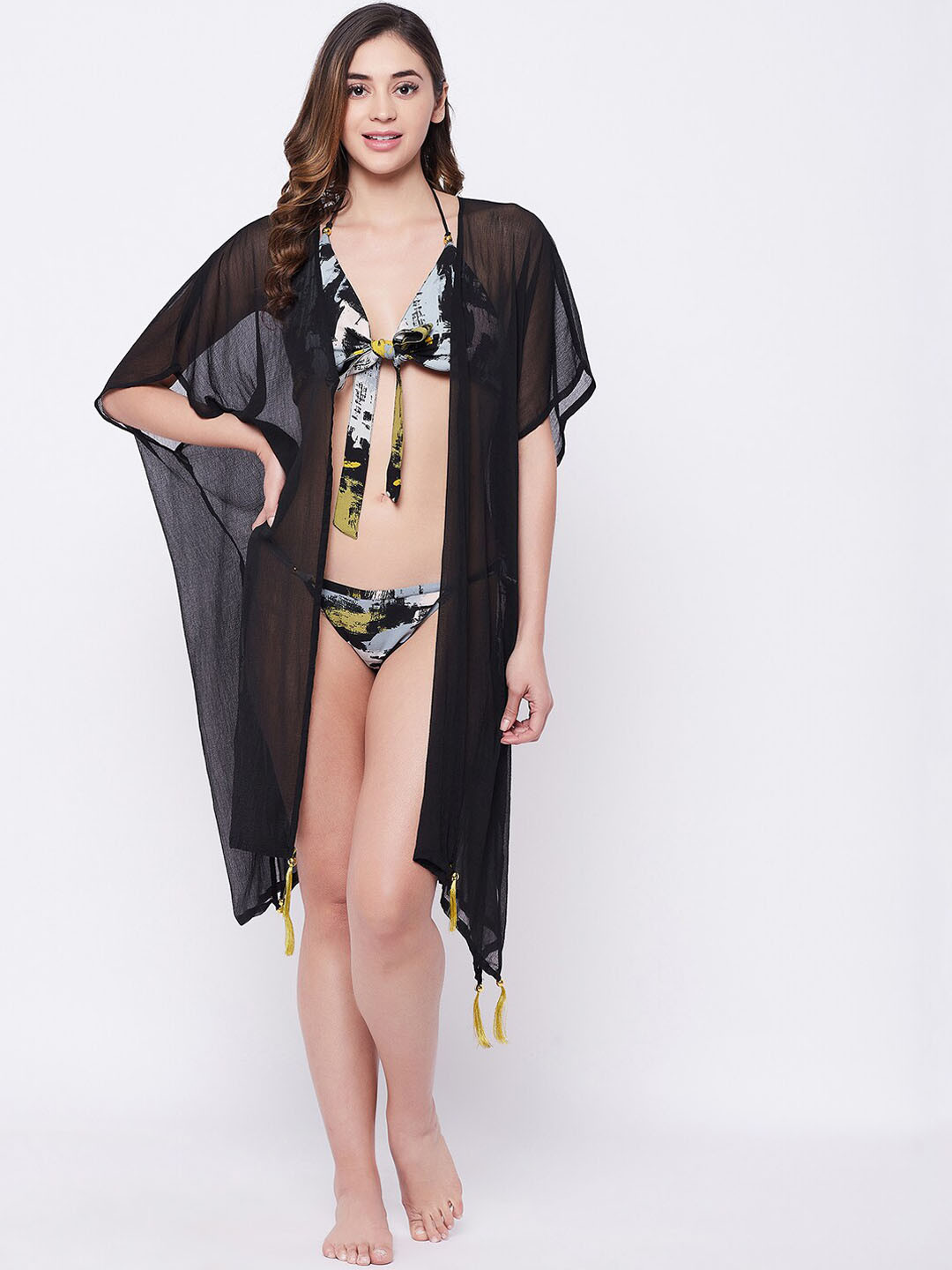 SECRETS BY ZEROKAATA Open Front Beach Wear Cover Up Dress