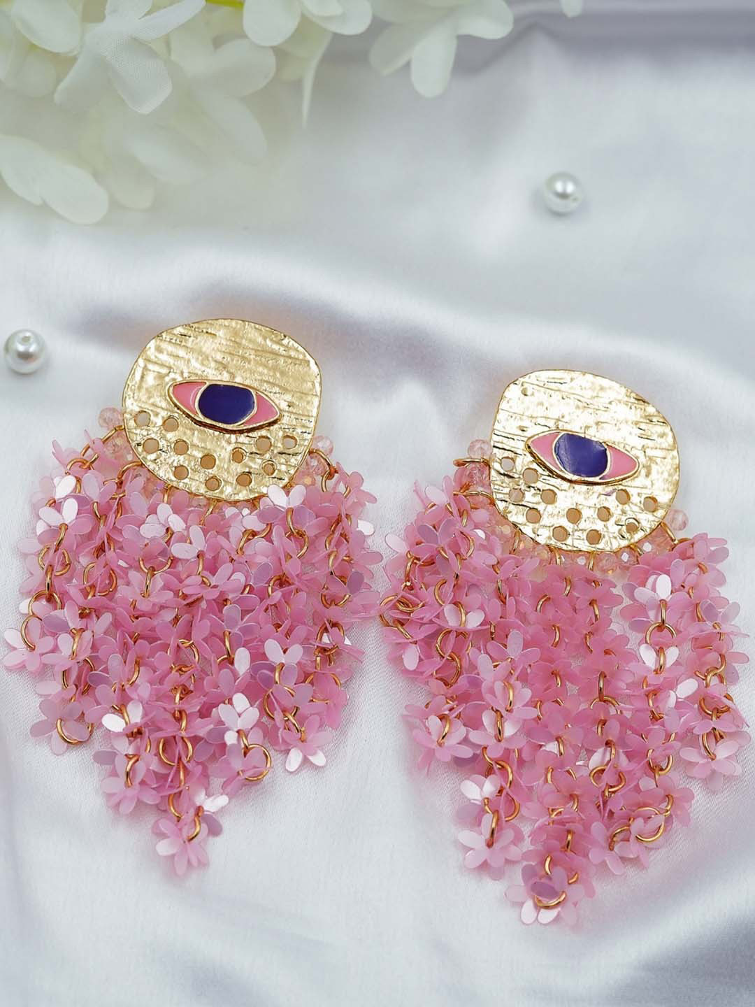 ISHKAARA Gold-Plated Contemporary  Tassel Long Feather Drop Earrings