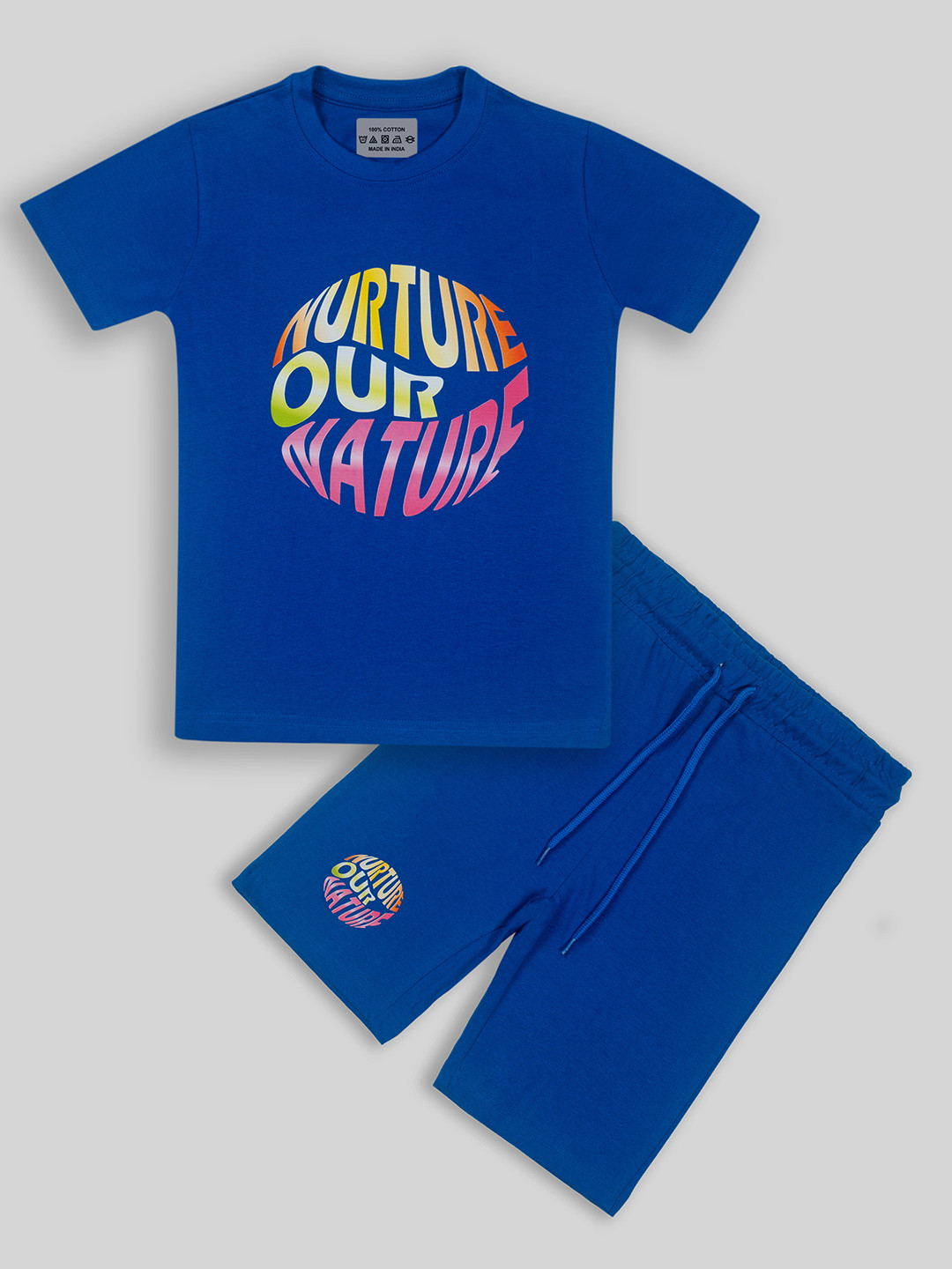 BAESD Kids Nurture Our Nature Printed Pure Cotton Short Sleeved Breathable Night Suit