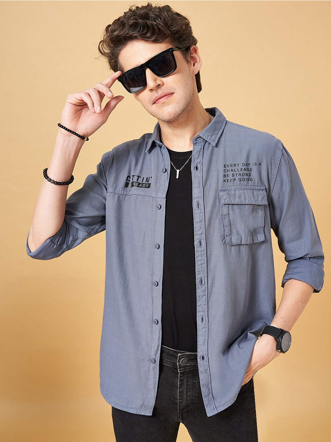 YU by Pantaloons Long Sleeves Pure Cotton Shacket