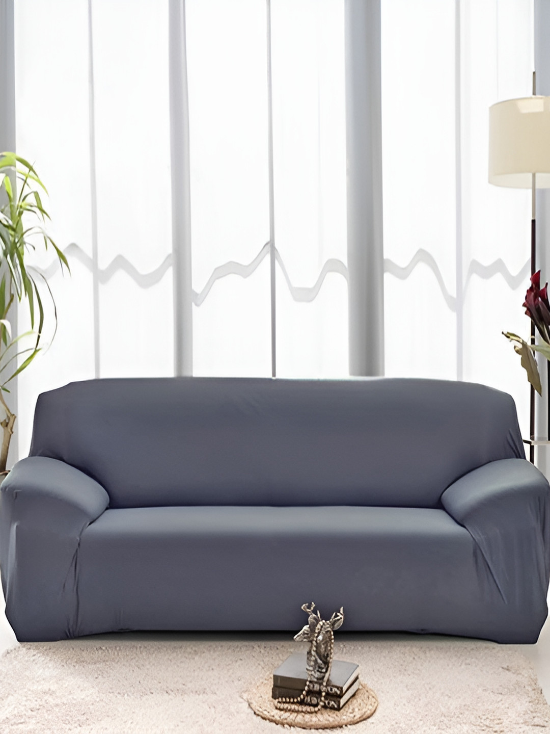 TONY STARK Grey 3 Seater Sofa Cover With Arms