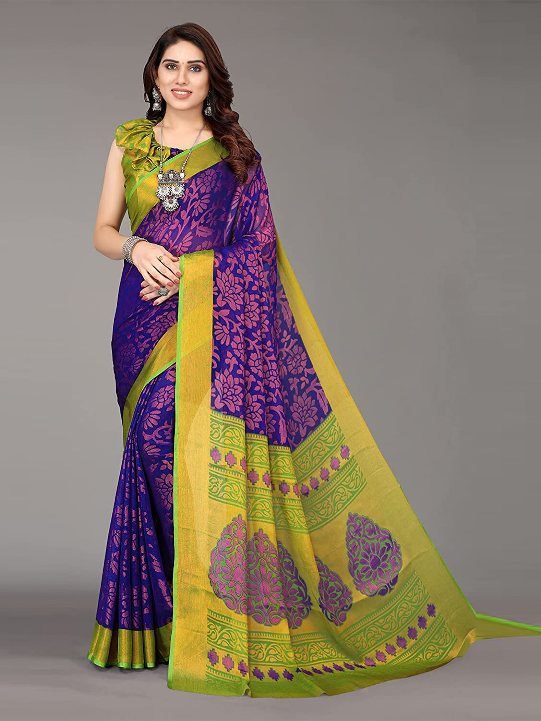 Sanwariya Silk Floral Printed Brasso Saree