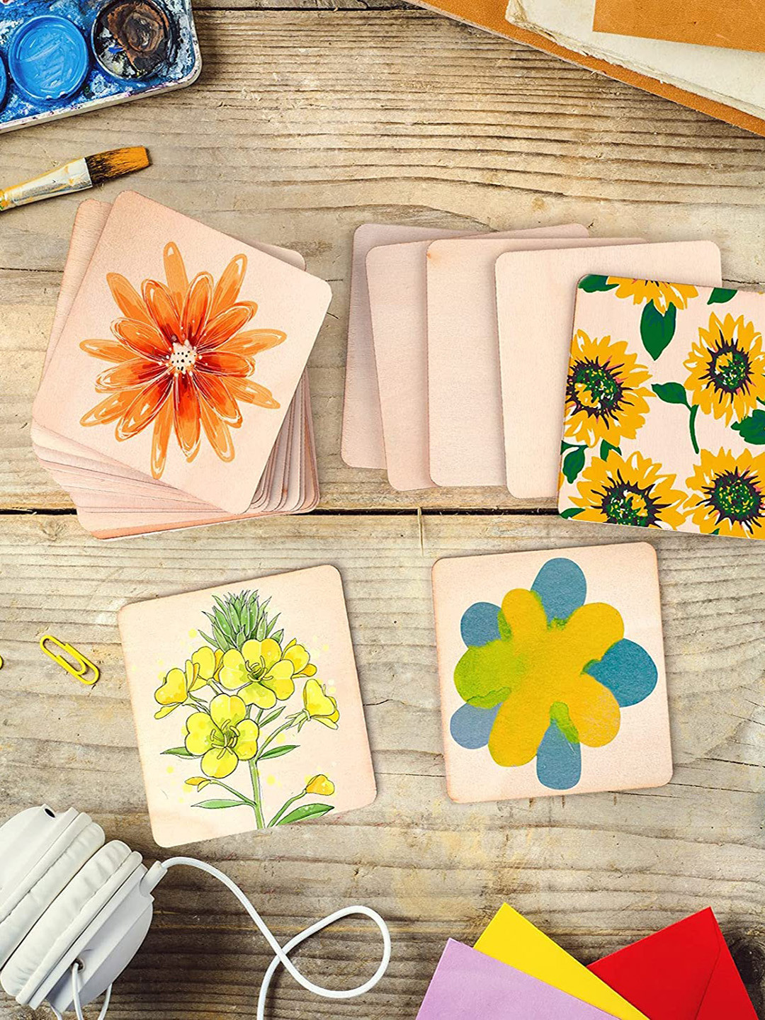 BS AMOR Kids Set Of 10 Diy Wooden Boards DIY Art & Craft Kits