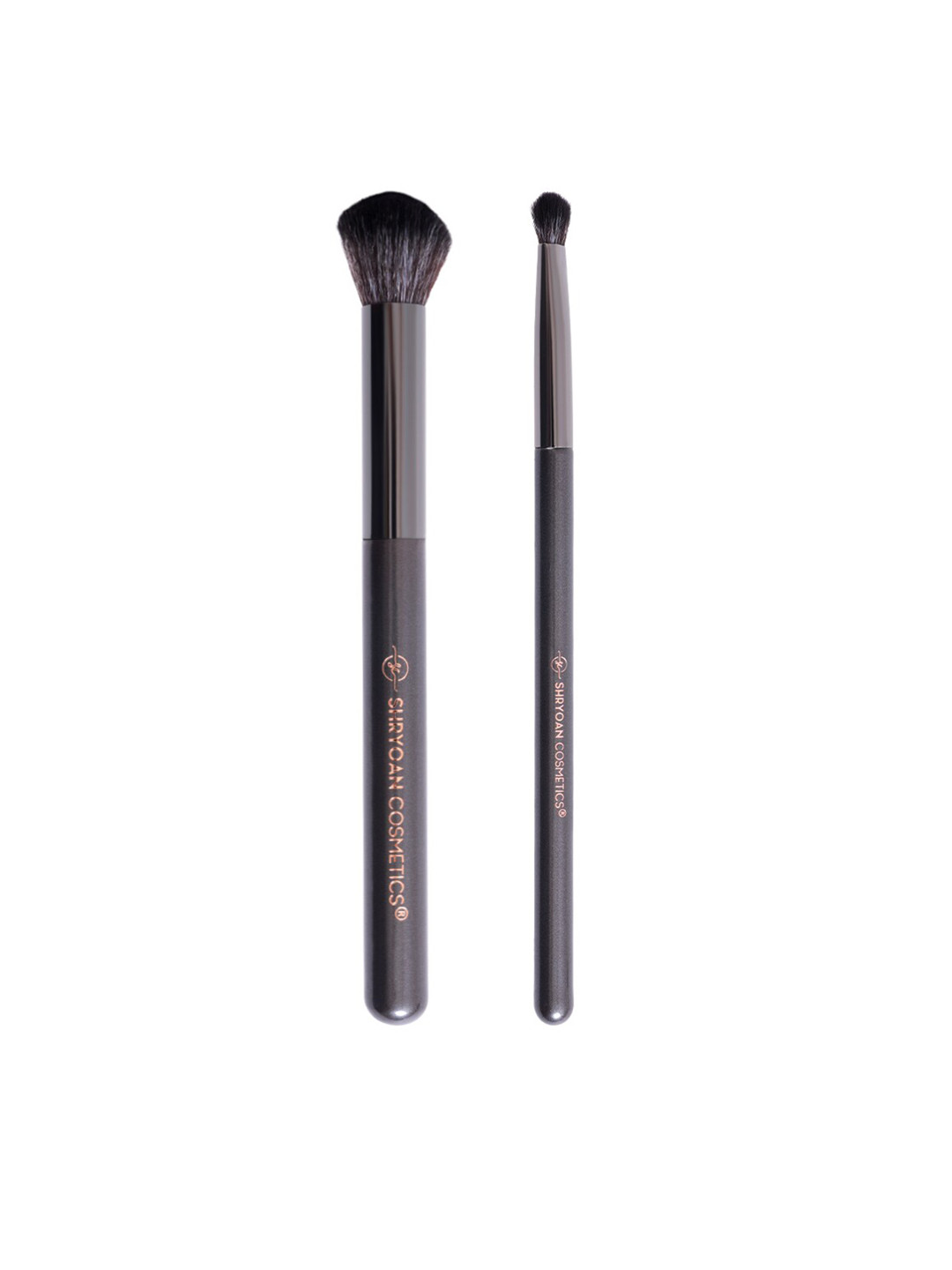 SHRYOAN Professional Stylish Concealer+Highlighter Brush with Eyebrow Pencil Brush - Grey
