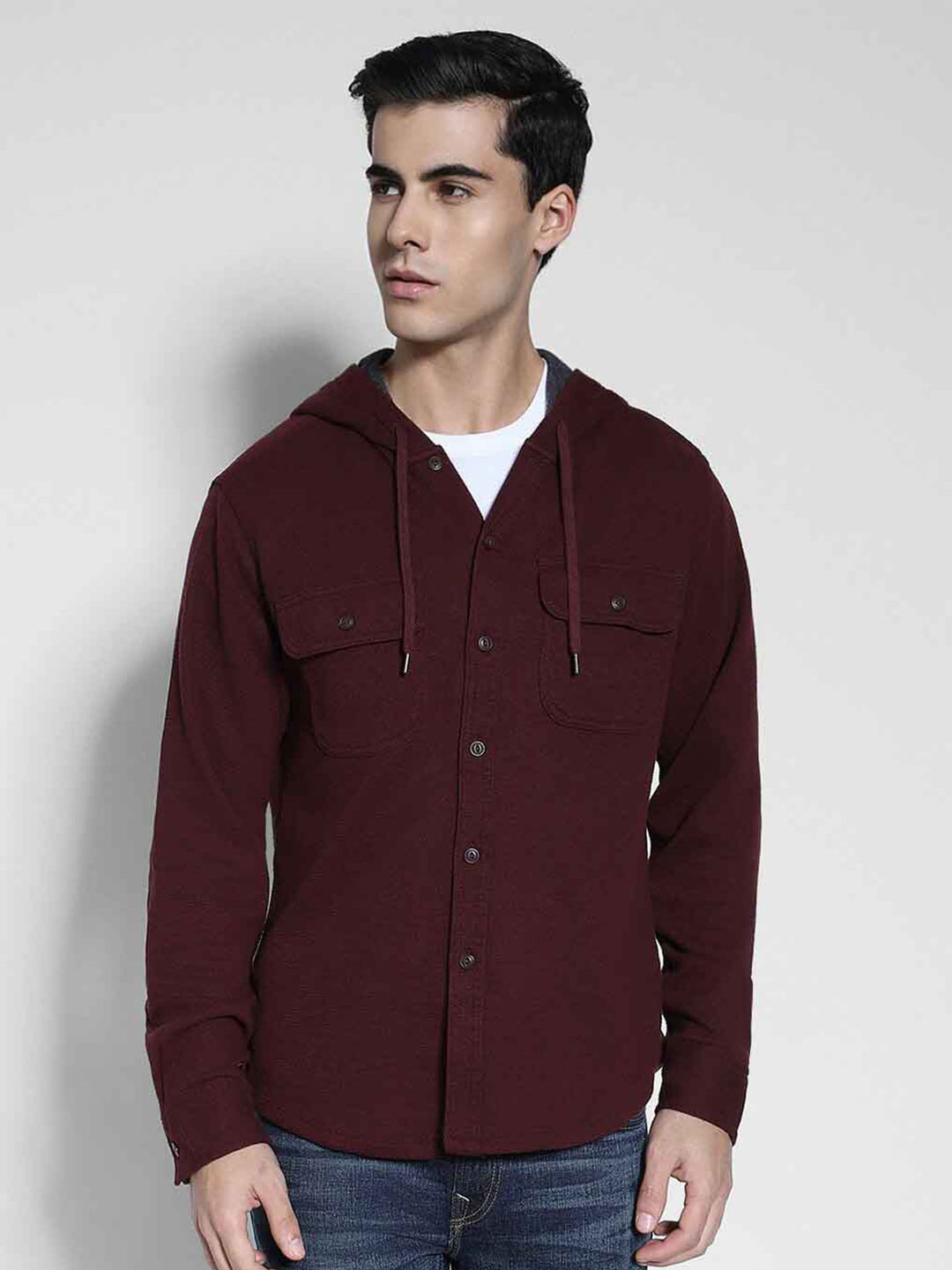 AMERICAN EAGLE OUTFITTERS Super Soft Hooded Thermal Casual Shirt