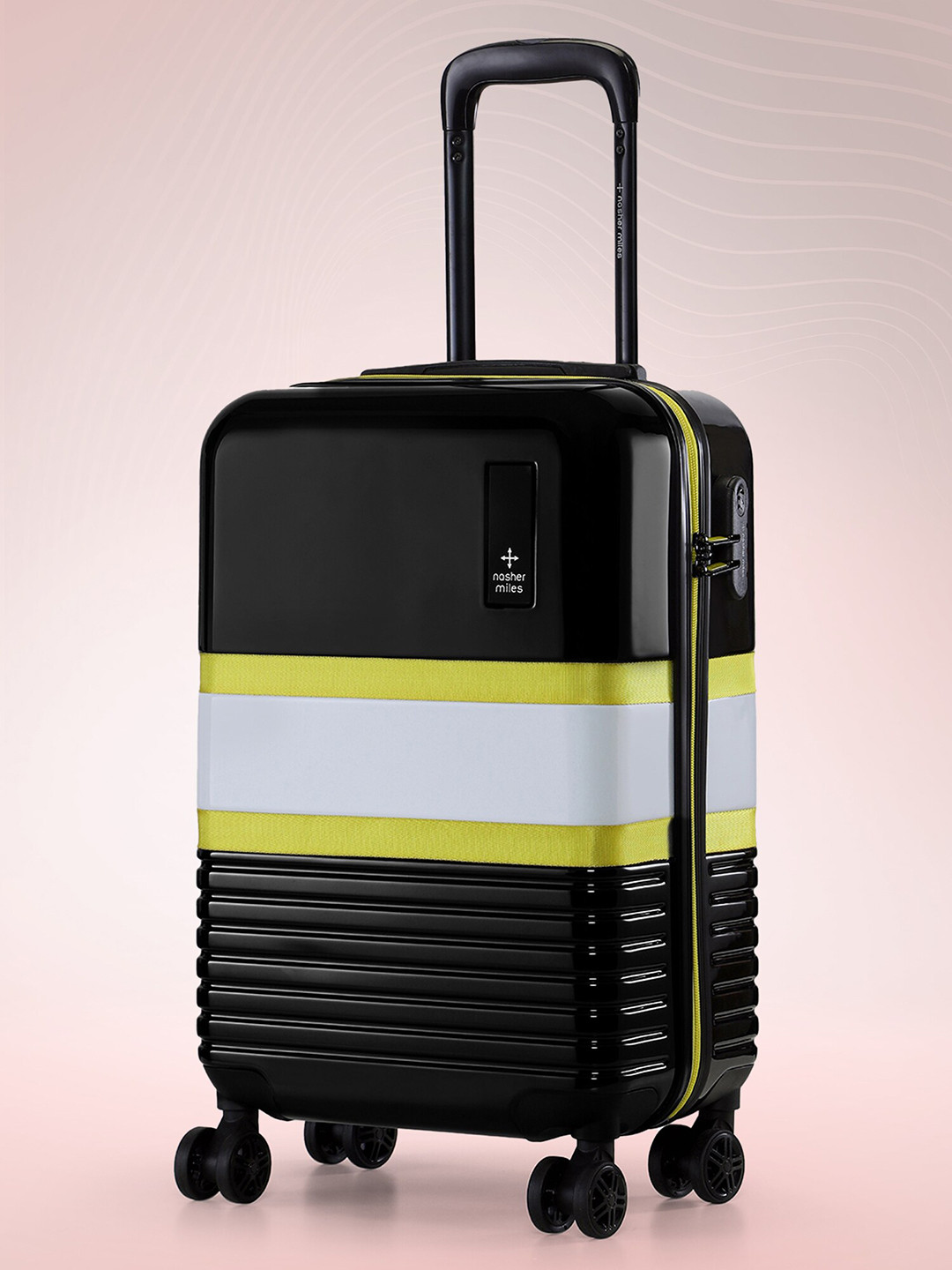 Nasher Miles Mexico Polycarbonate Cabin Black Grey Trolley Bag - 20 inch (55cm)