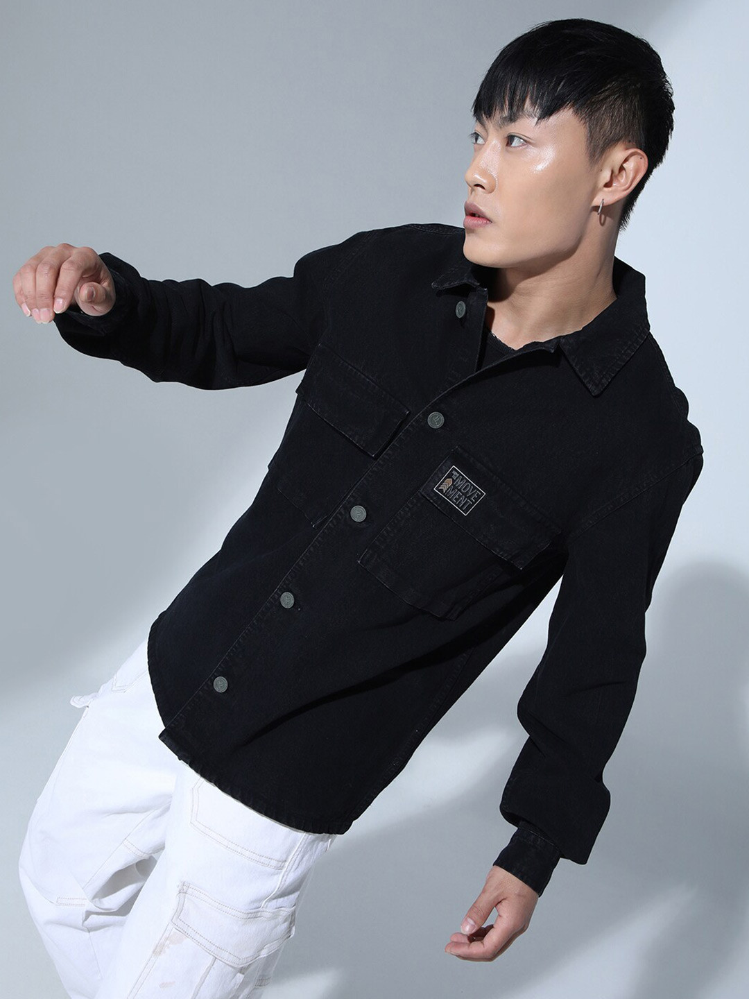 Hubberholme Spread Collar Long Sleeves Classic Oversized Denim Jacket