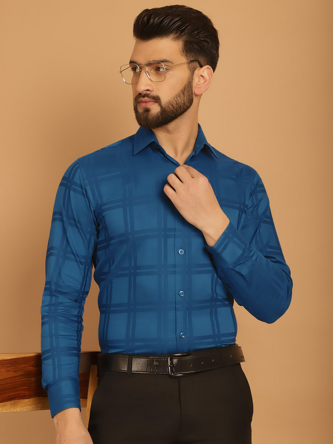 Indian Needle Checks Checked Spread Collar Formal Shirt