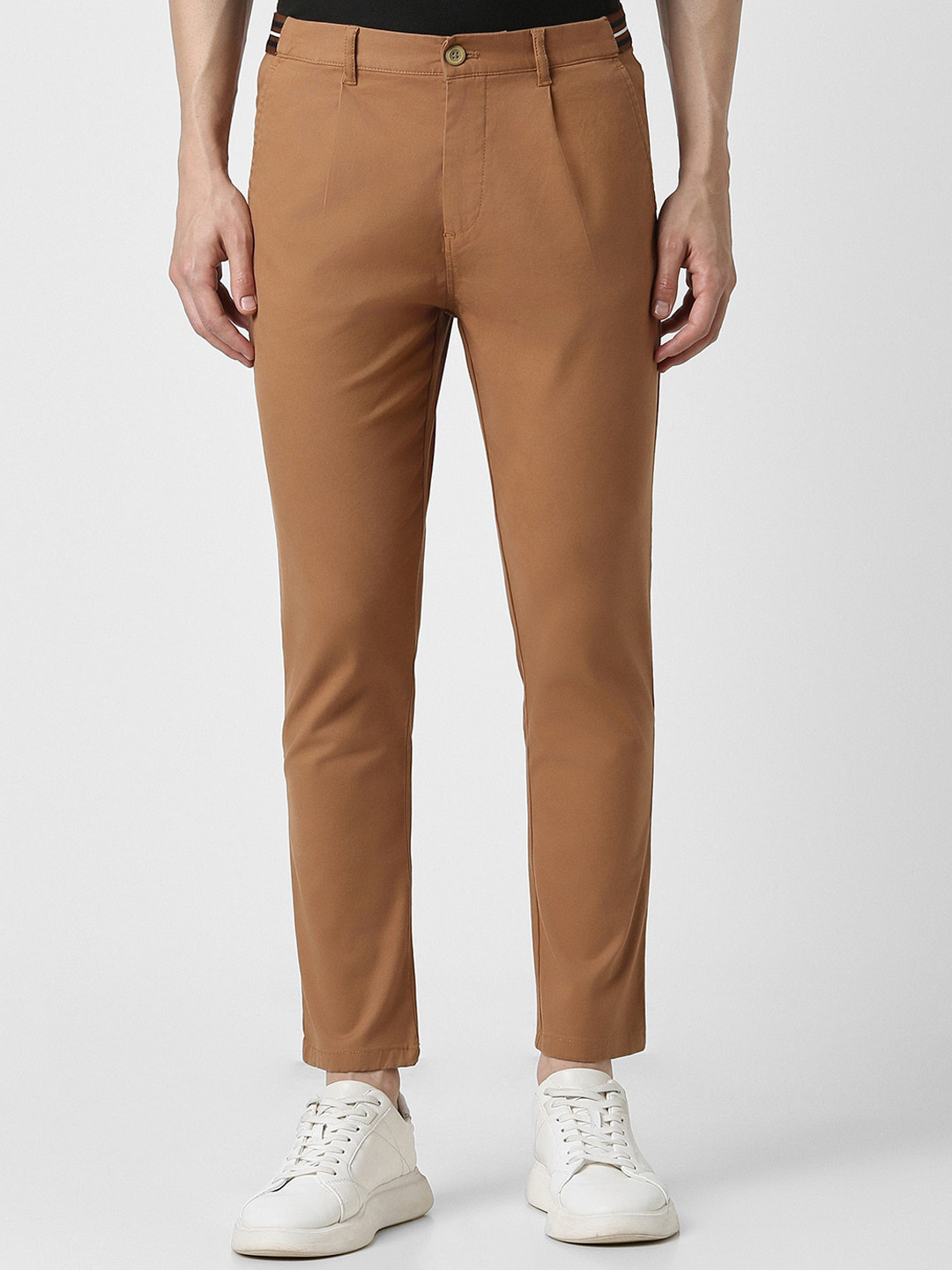 Peter England Casuals Men Mid-Rise Pleated Trousers