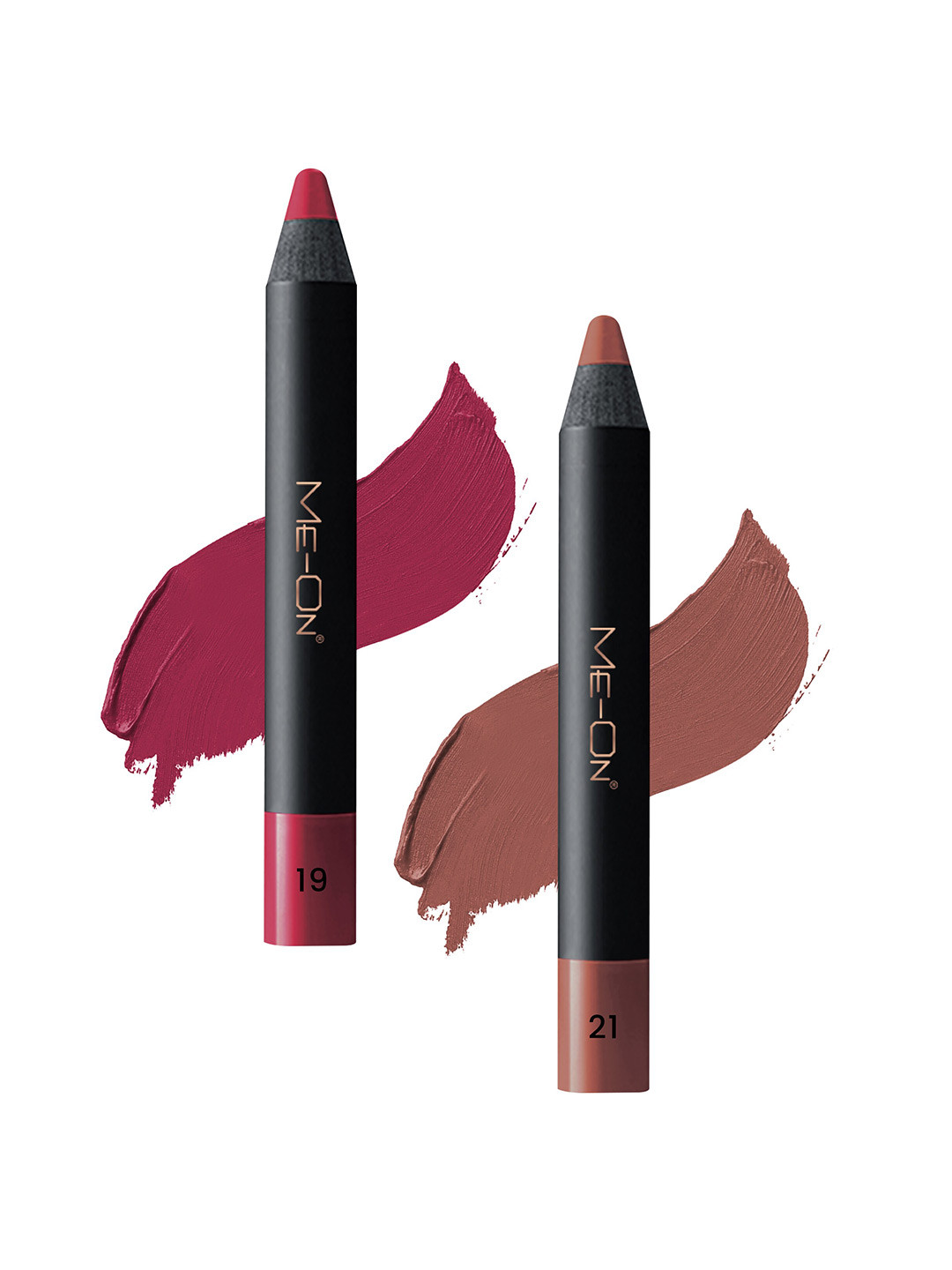 ME-ON Set of 2 Photoface Long Lasting Matte Finish Lip Crayon - Shade 19 & 21