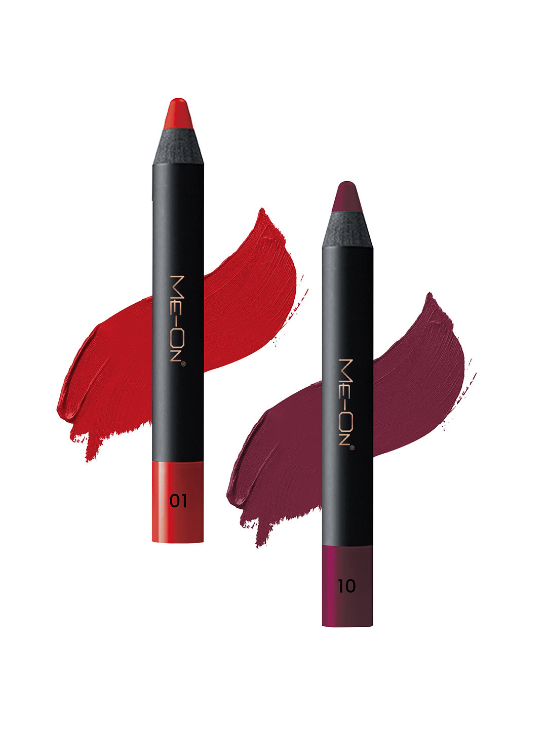 ME-ON Photoface Set Of 2 Non Transfer Lip Crayon Lipstick 3.6g Each - Shades 01 & 10