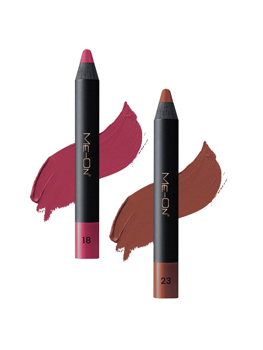 ME-ON Photoface Set Of 2 Non Transfer Lip Crayon Lipstick 3.6g Each - Shades 18 & 23
