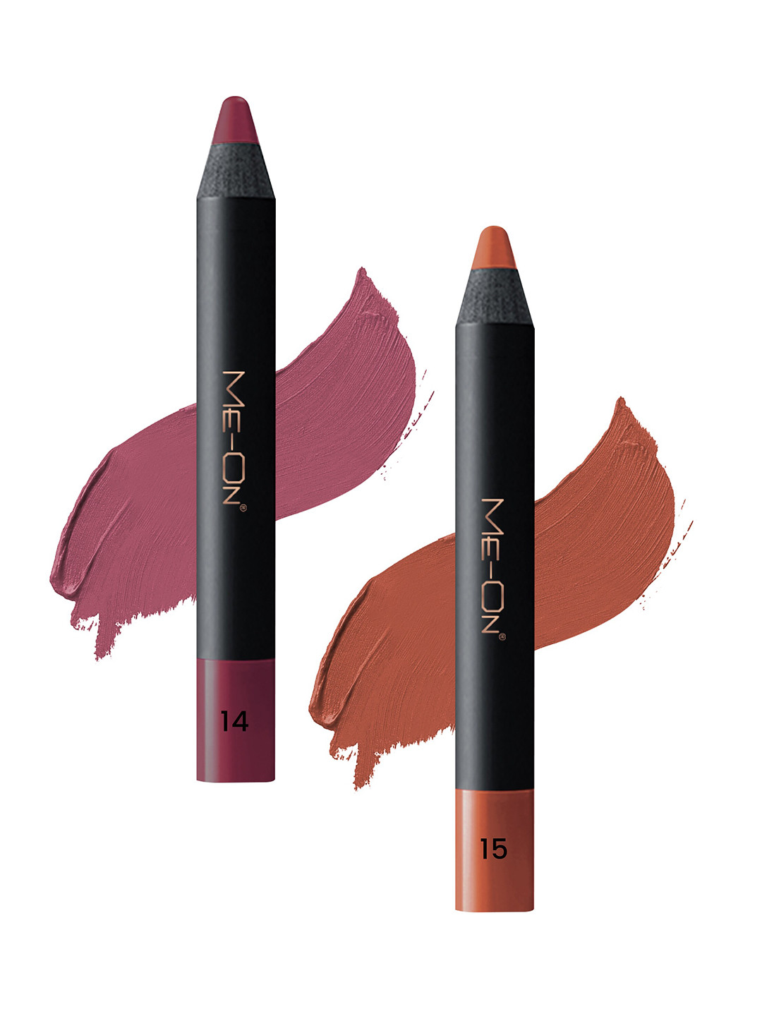 ME-ON Photoface Set Of 2 Non Transfer Lip Crayon Lipstick 3.6g Each - Shades 14 & 15