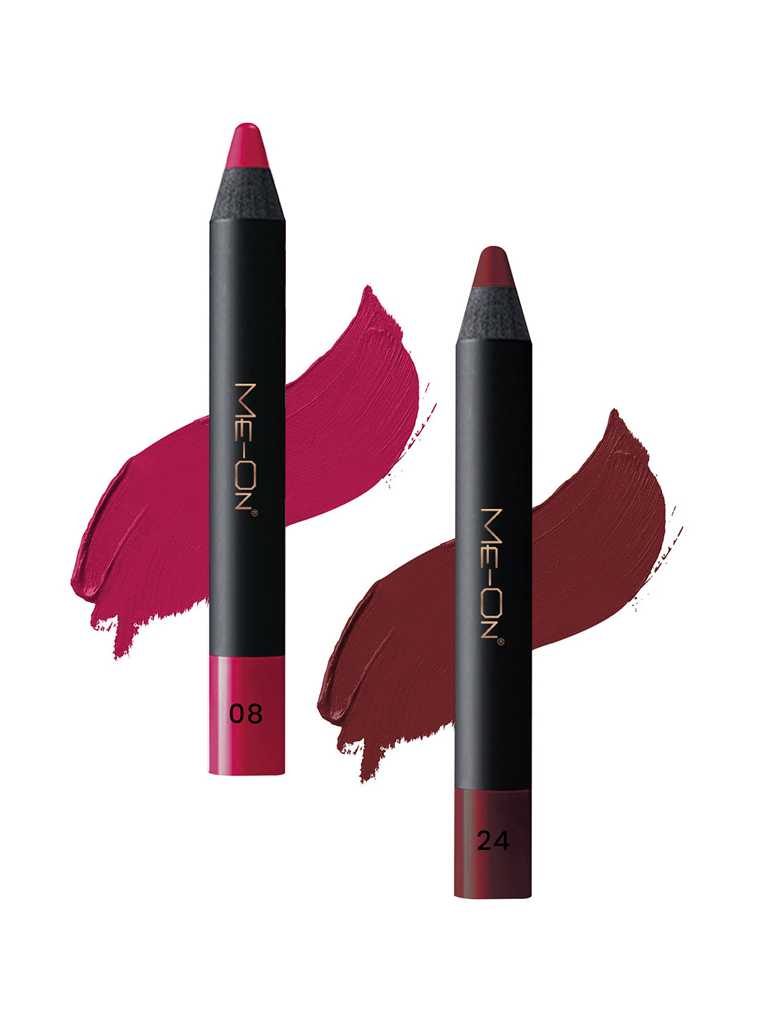 ME-ON Set of 2 Photoface Long Lasting Matte Finish Lip Crayon - Shade 08 & 24