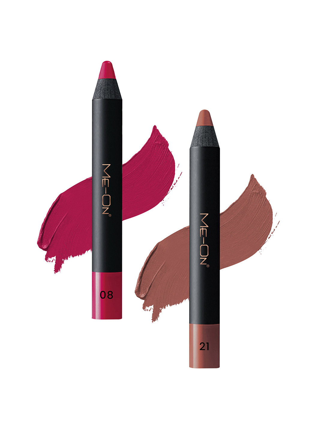 ME-ON Set of 2 Photoface Long Lasting Matte Finish Lip Crayon - Shade 08 & 21