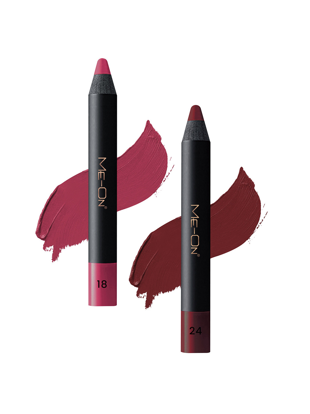 ME-ON Set of 2 Photoface Long Lasting Matte Finish Lip Crayon - Shade 18 & 24
