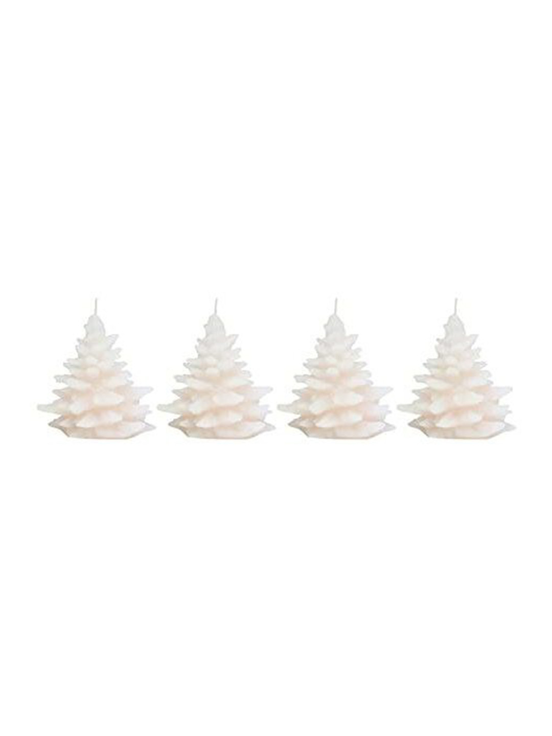 Sitara Crafts Premium Wax 4Pcs Smokeless 1 Wick Solid Tree Christmas Pillar Candles