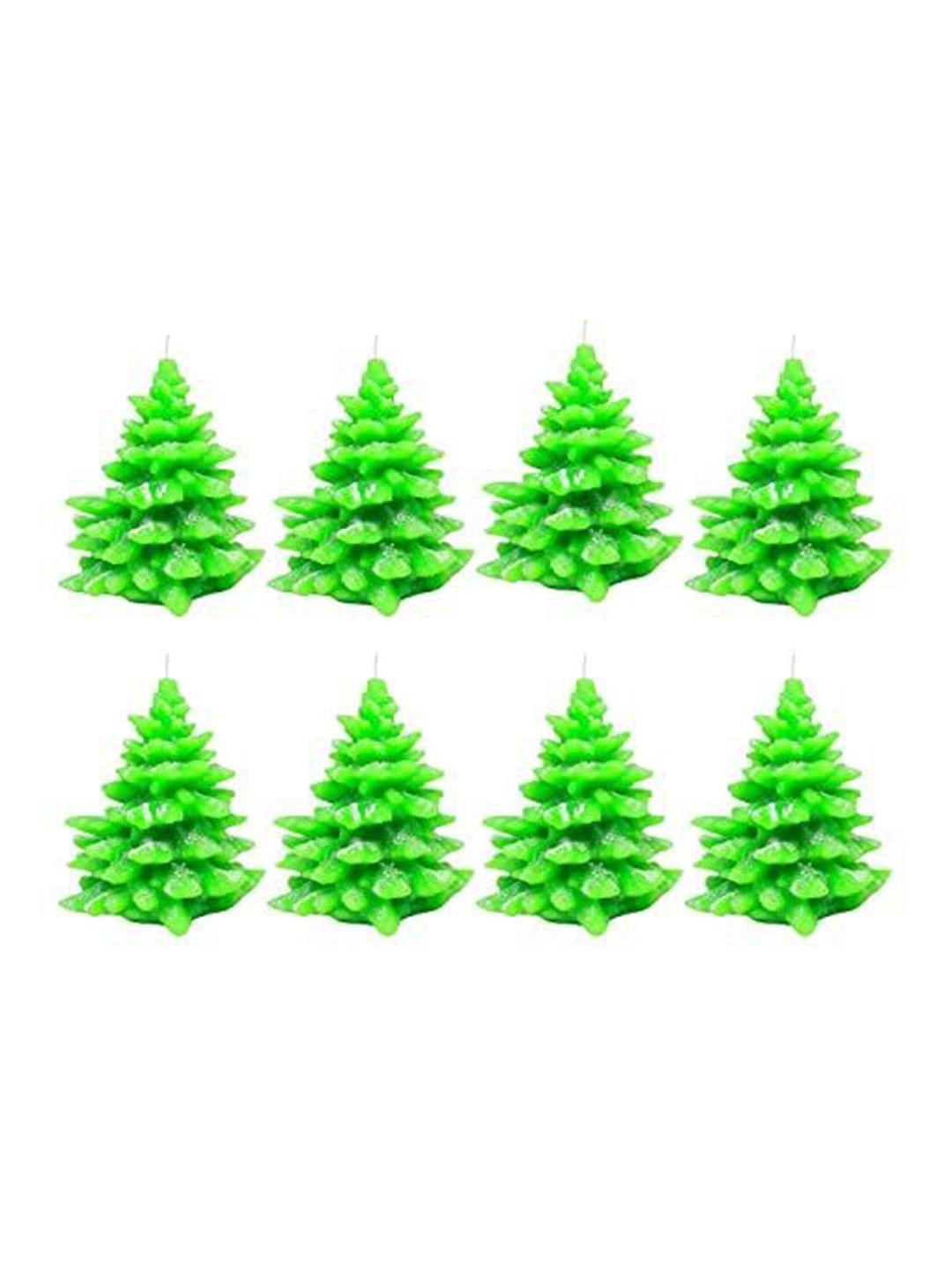Sitara Crafts Premium 8Pcs Smokeless 1 Wick Solid Tree Christmas Pillar Candles