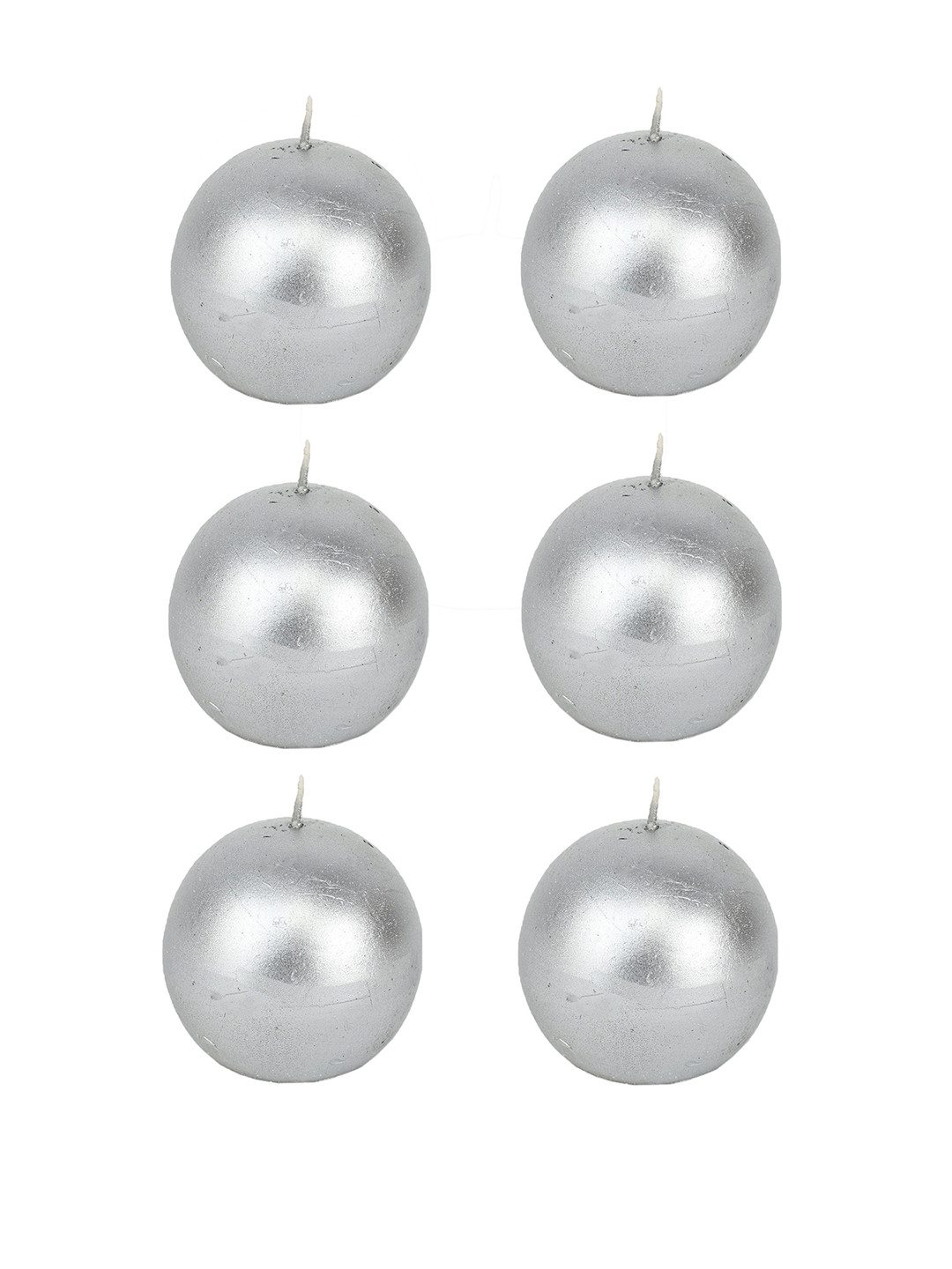 Sitara Crafts Sphere Ball 6Pcs Smokeless 1 Wick Solid Round Regular Tea Light Candles