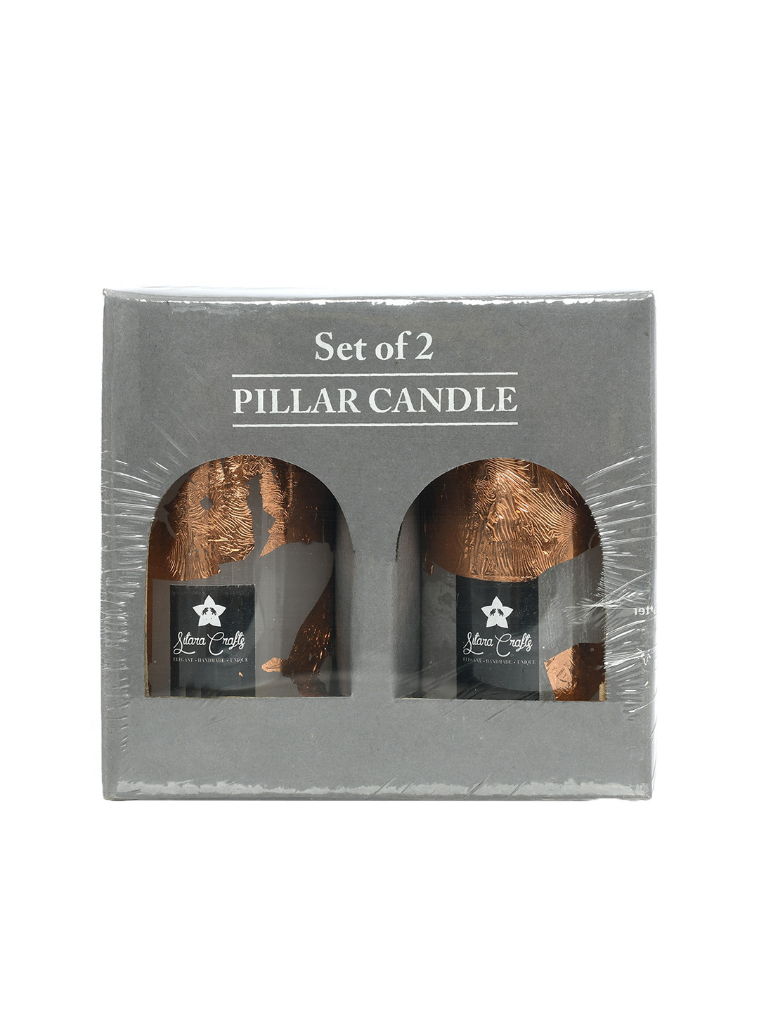 Sitara Crafts Foil finish 2Pcs Scented 1 Wick Scented Solid Tapered Regular Pillar Candles