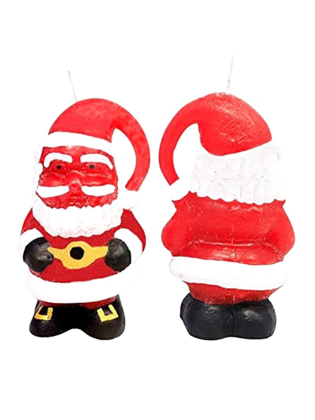 Sitara Crafts Santa Claus Premium Wax Smokeless Solid Cartoon Christmas Pillar Candles