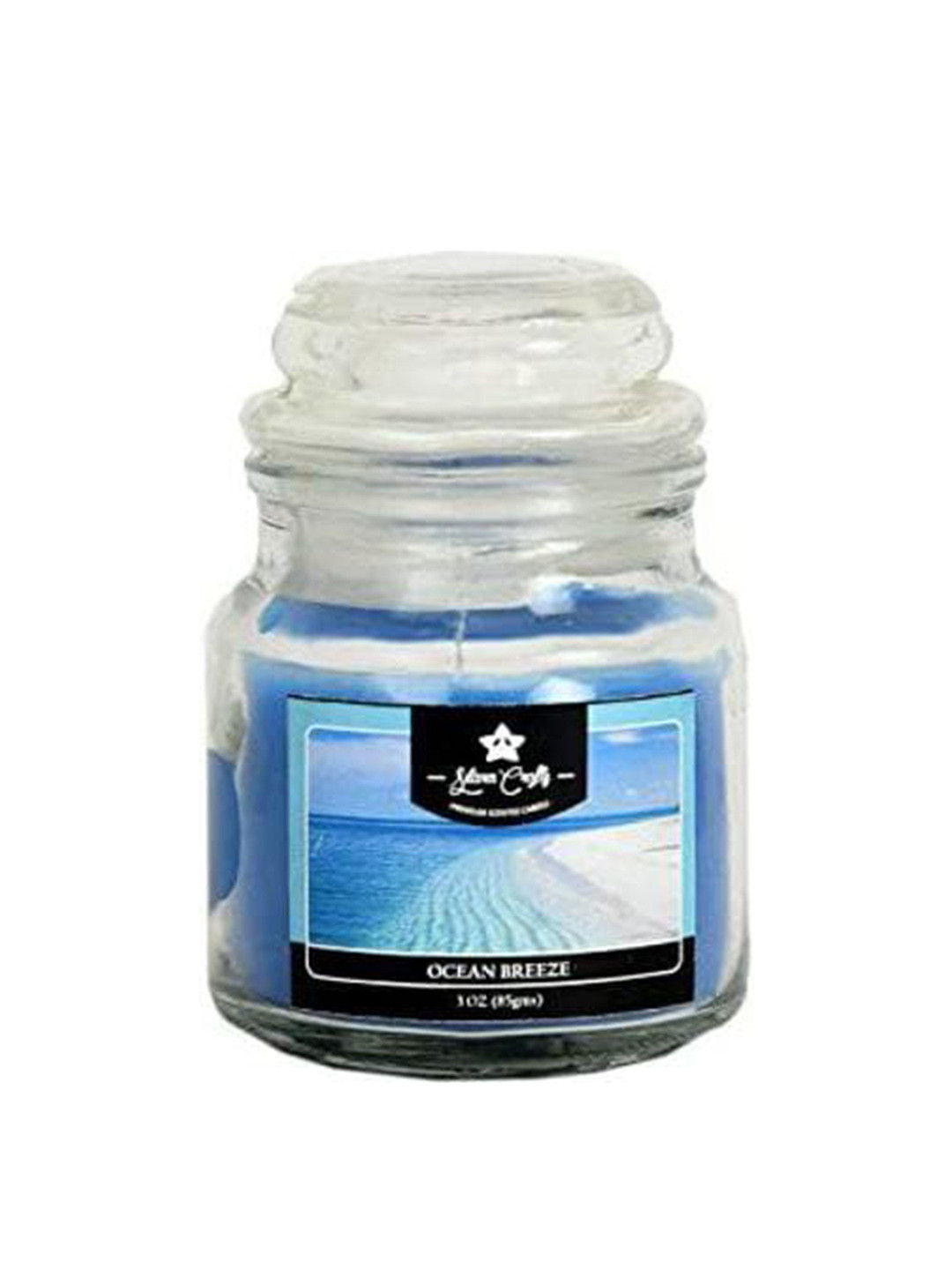 Sitara Crafts Premium Scented 1 Wick Ocean Breeze Solid Geometric Regular Jar Candles