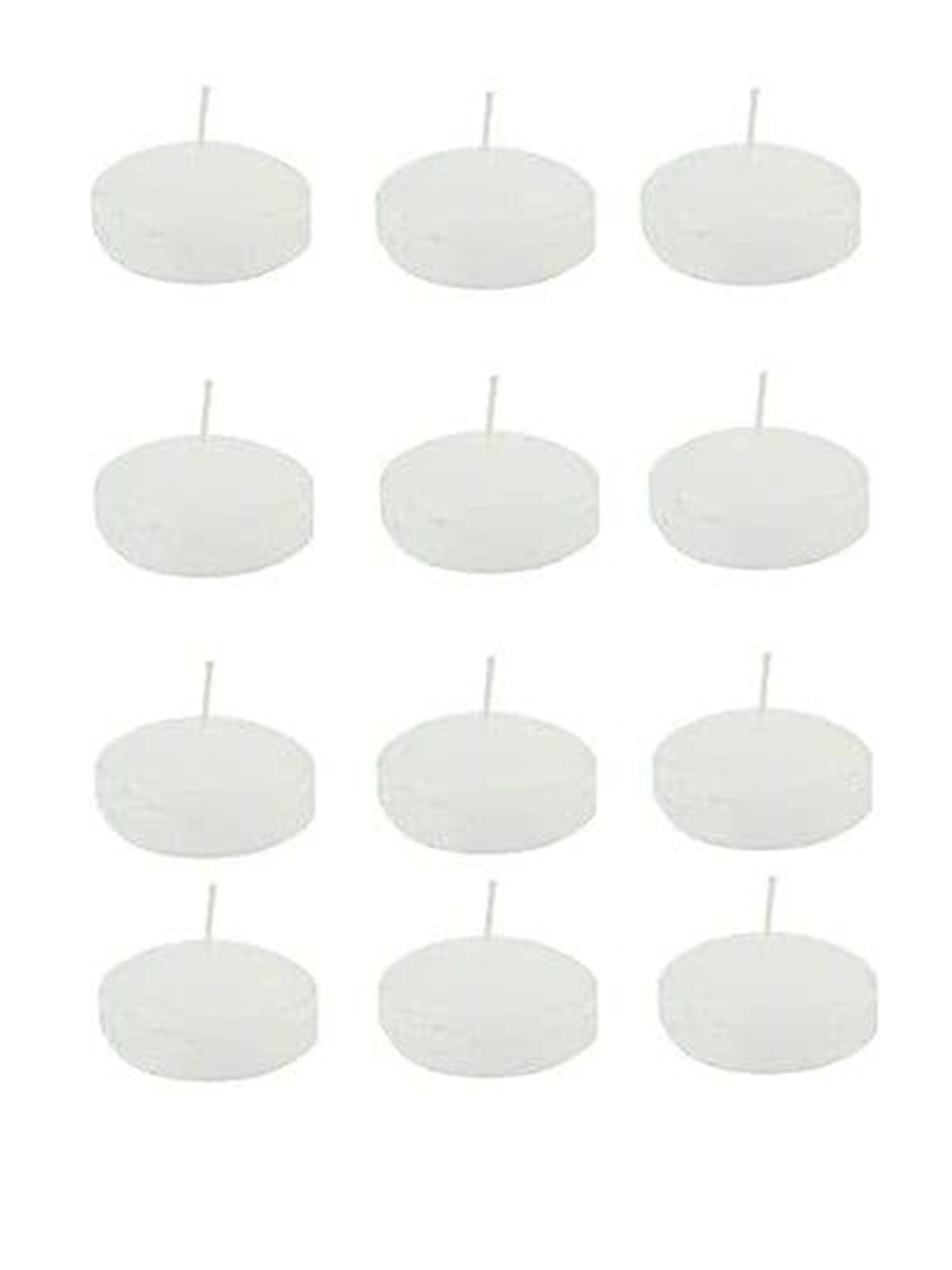 Sitara Crafts Floating 12Pcs Smokeless 1 Wick Solid Round Regular Candles