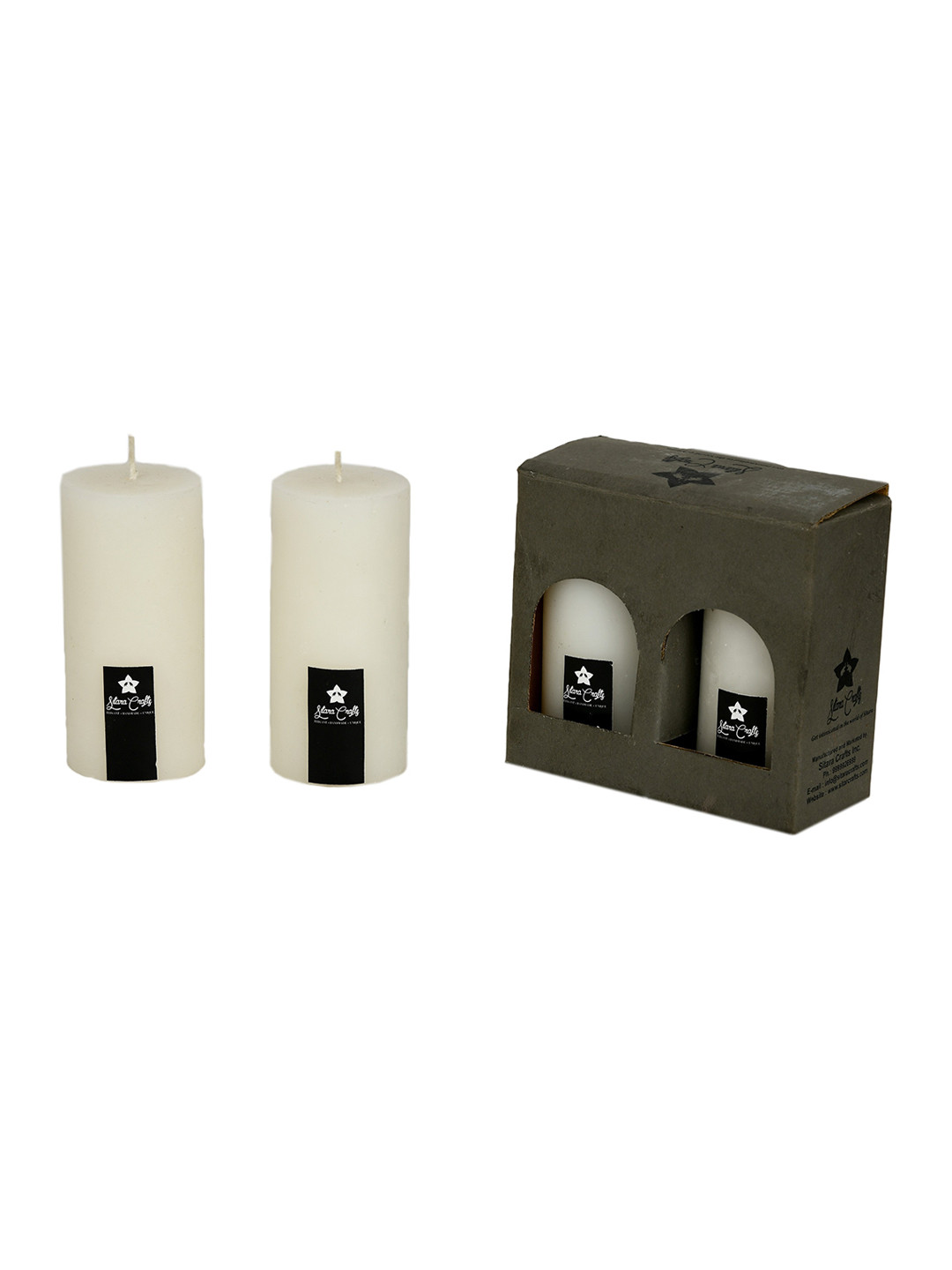 Sitara Crafts 2Pcs Smokeless 1 Wick Solid Tapered Regular Pillar Candles