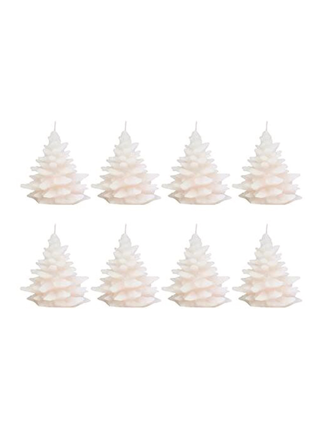 Sitara Crafts Premium Wax 8Pcs Smokeless 1 Wick Solid Tree Christmas Pillar Candles