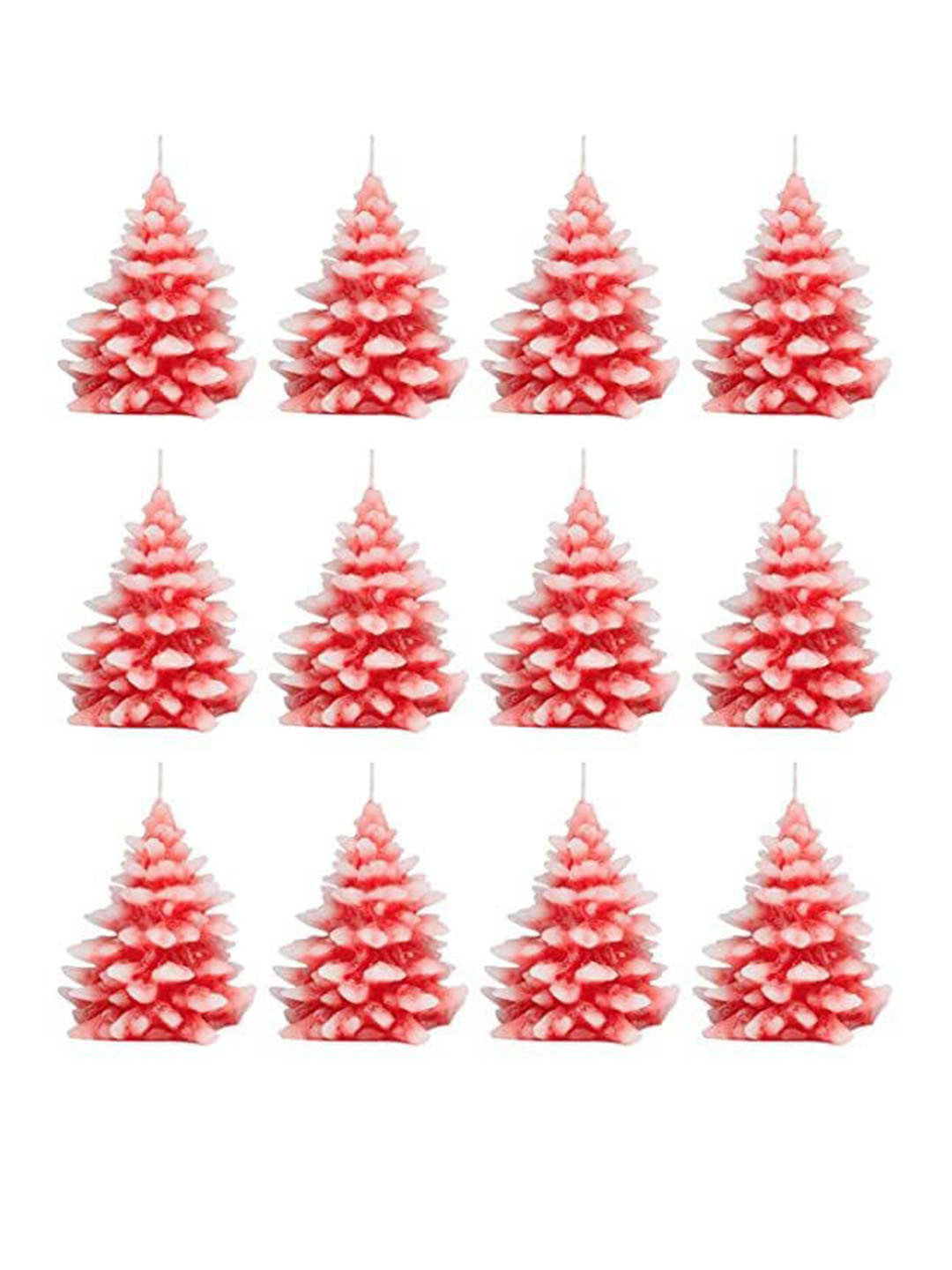 Sitara Crafts Premium Wax for Decorations 12Pcs Smokeless Scented Christmas Pillar Candles