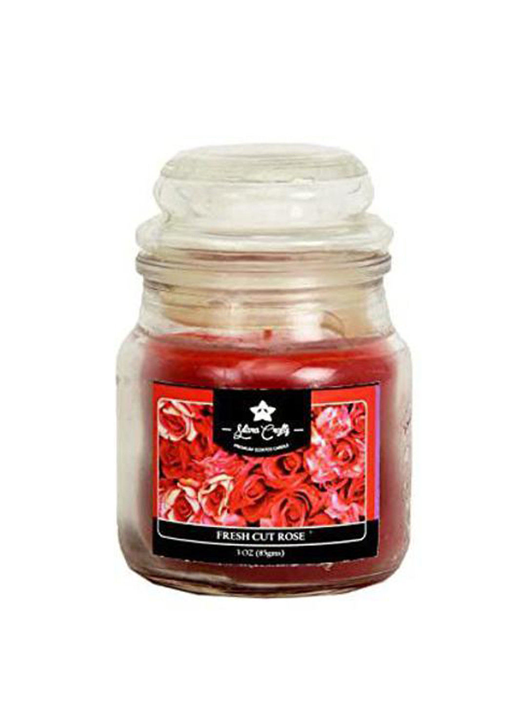 Sitara Crafts Premium Scented 1 Wick Fresh Cut Rose Solid Geometric Regular Jar Candles