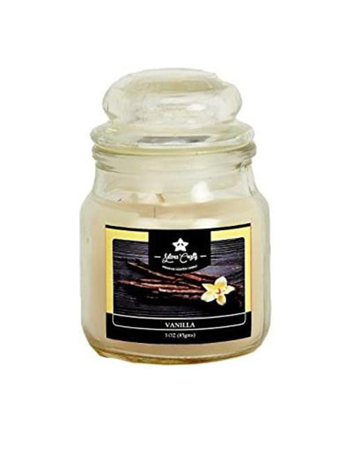 Sitara Crafts Premium Scented 1 Wick Vanila Solid Geometric Regular Jar Candles