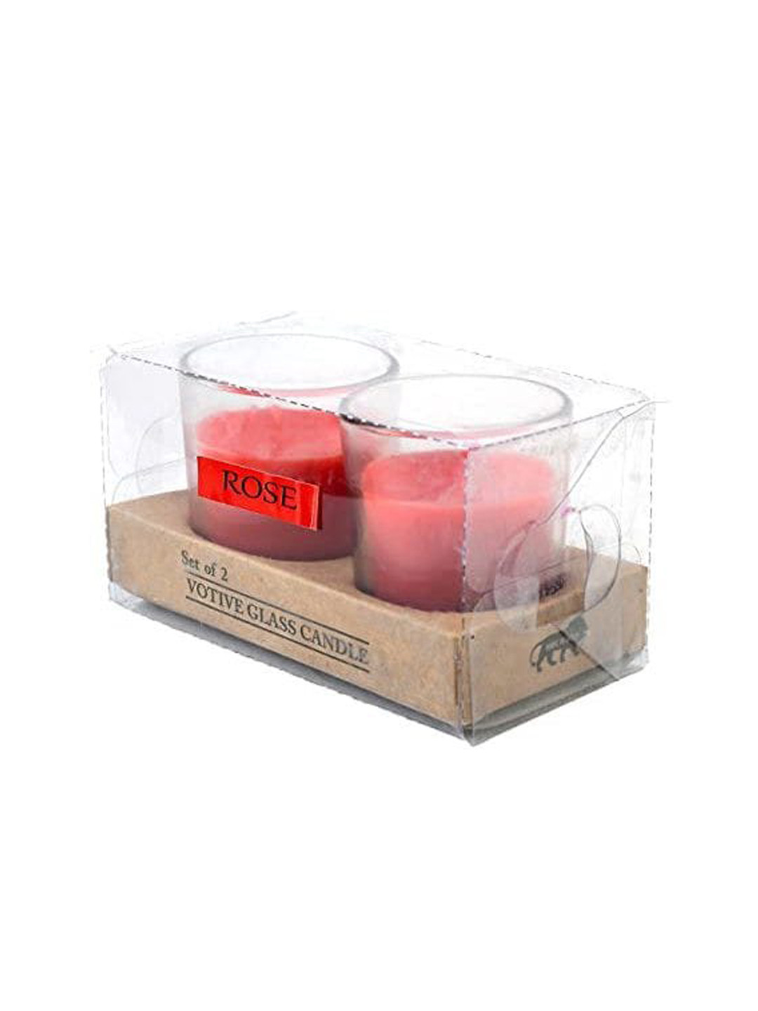 Sitara Crafts Aromatherapy Glass 56Pcs 1 Wick Rose Solid Geometric Regular Jar Candles