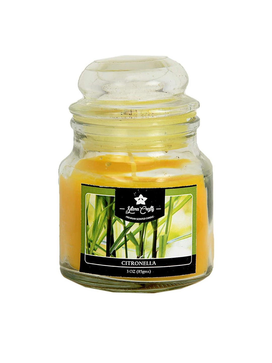 Sitara Crafts Premium Wax Scented 1 Wick Citronella Solid Geometric Regular Jar Candles