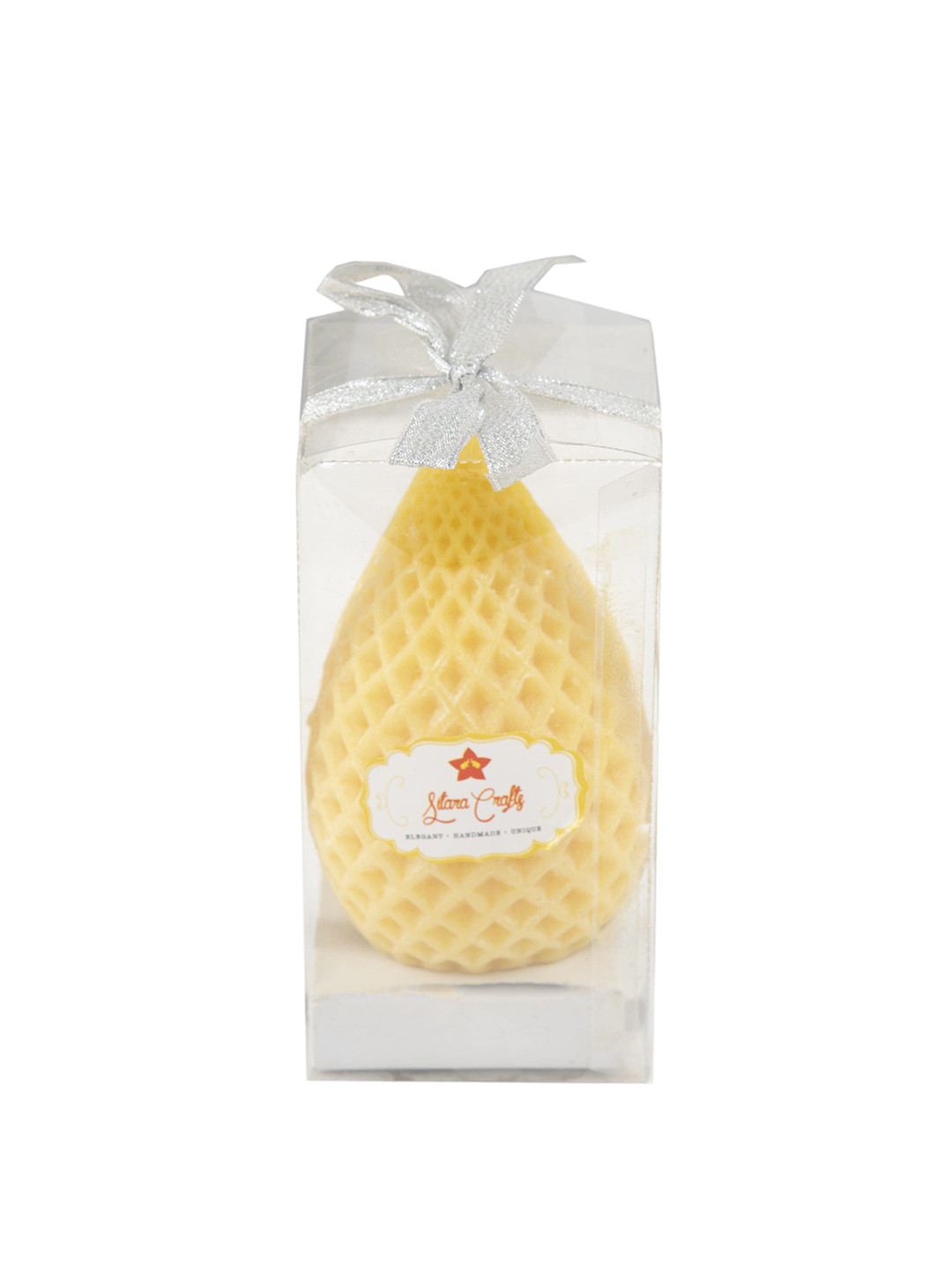 Sitara Crafts Pineapple Shaped Smokeless 1 Wick Solid Geometric Regular Pillar Candles