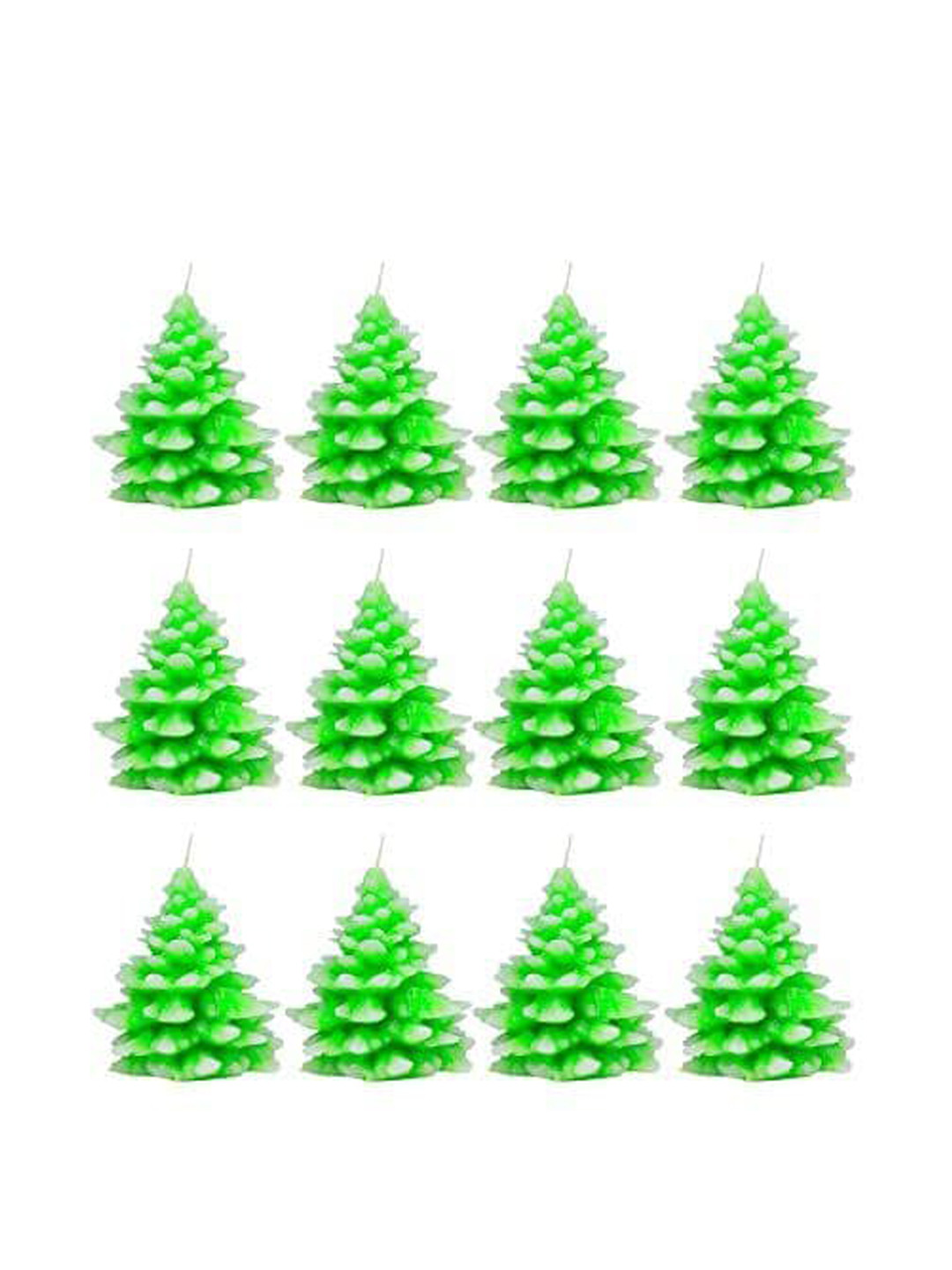 Sitara Crafts Premium 12Pcs Smokeless 1 Wick Solid Tree Christmas Pillar Candles