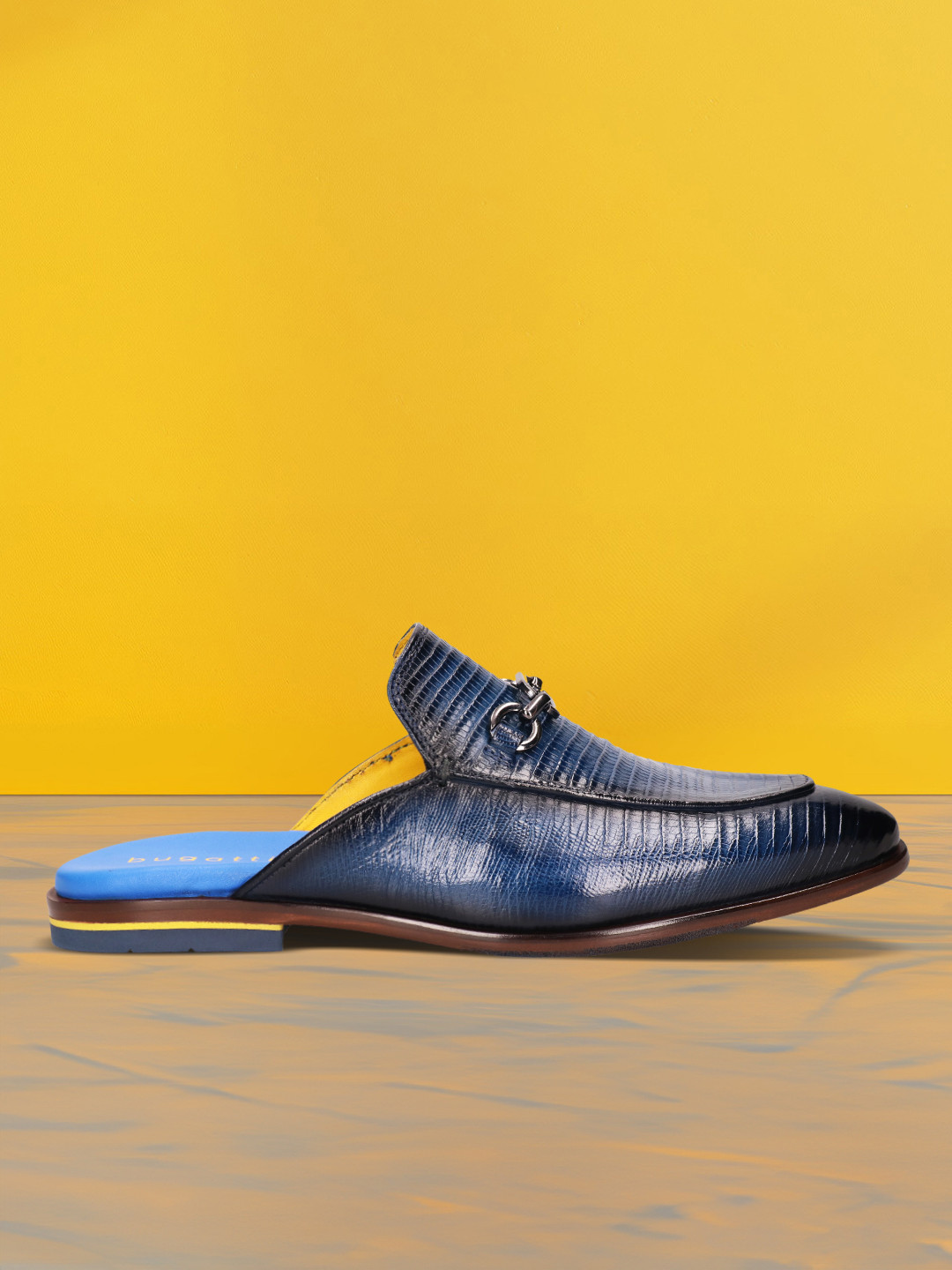 Bugatti Rico Men Textured Leather Mules