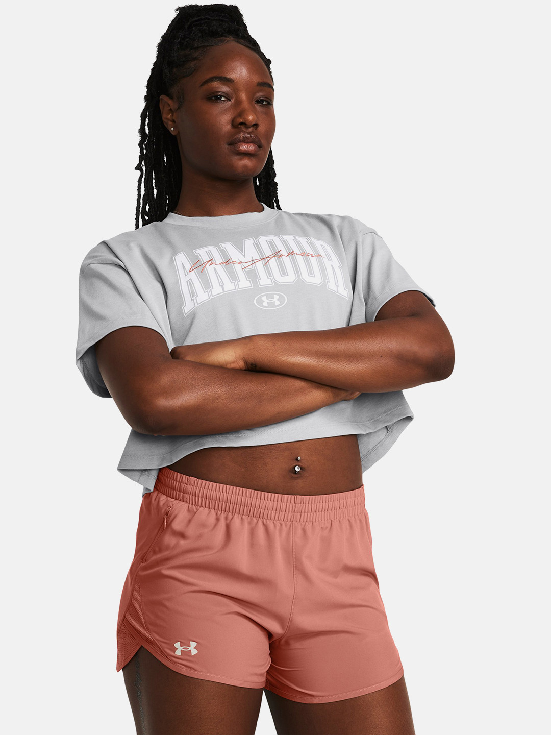 UNDER ARMOUR Heavy Weight Scripted Short Sleeve Crop T-shirt