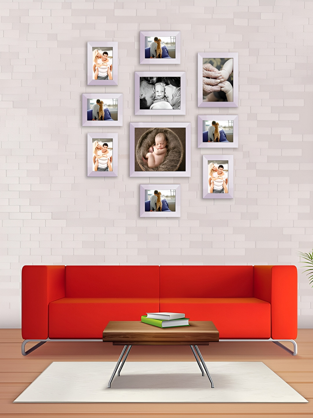 ArtzFolio White 10 Pieces Wood Wall Photo Frames