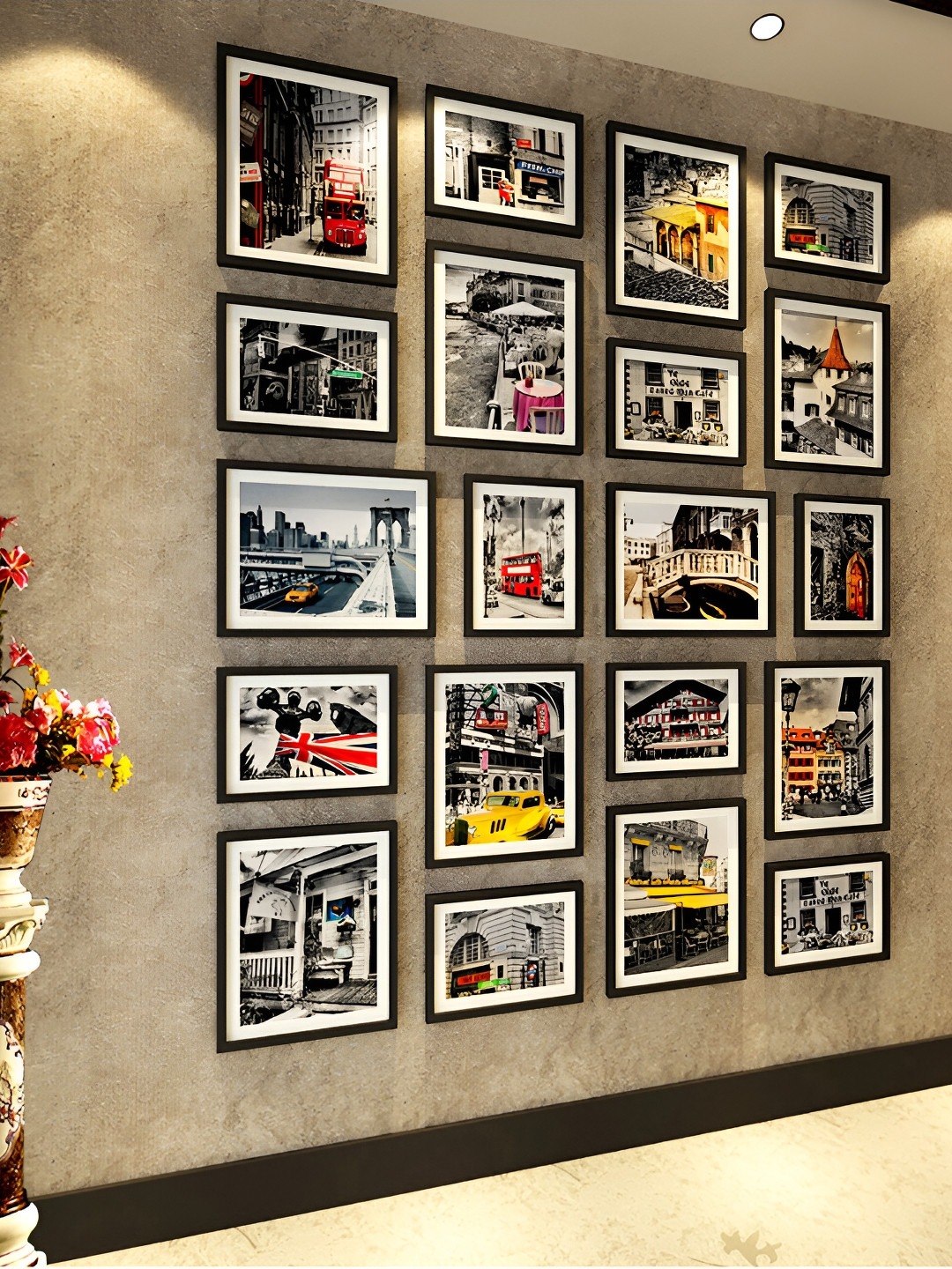 ArtzFolio Black 20 Pieces Wooden Wall Photo Frames