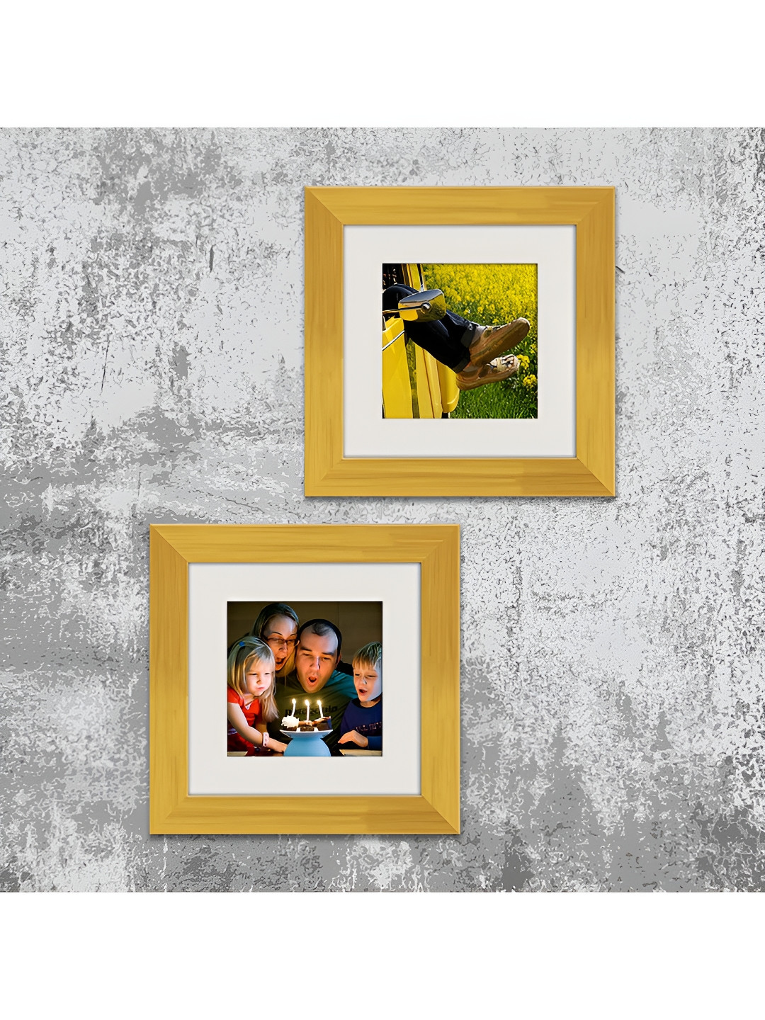 ArtzFolio Gold Toned 2 Pieces Wooden Wall Photo Frames