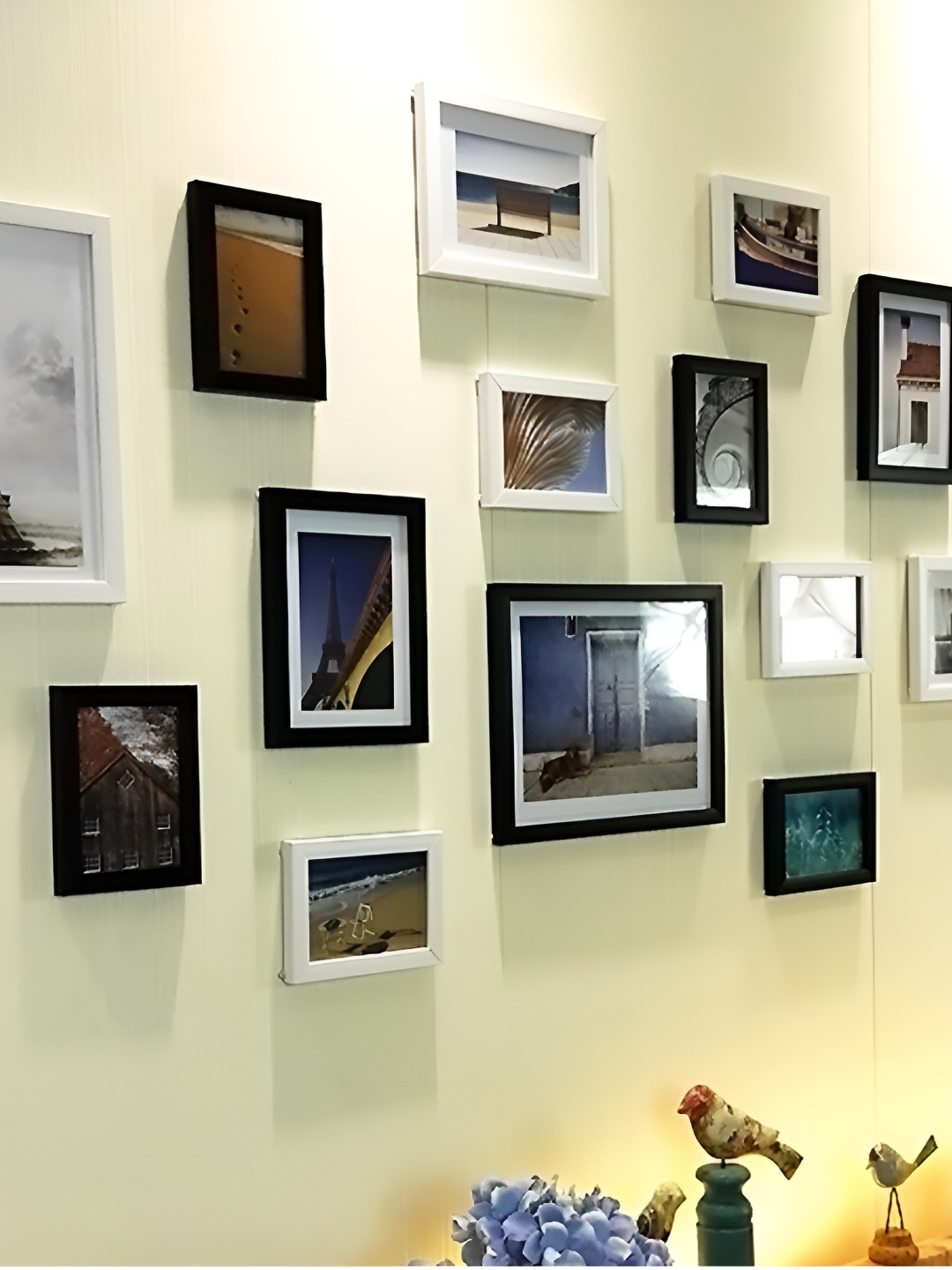 ArtzFolio Black & White 17 Pieces Wooden Wall Photo Frames