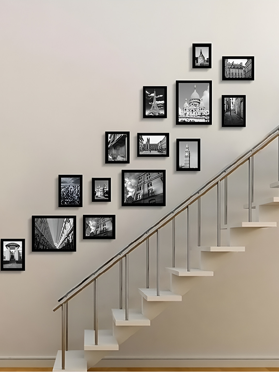 ArtzFolio Black 14 Pieces Wooden Wall Photo Frames